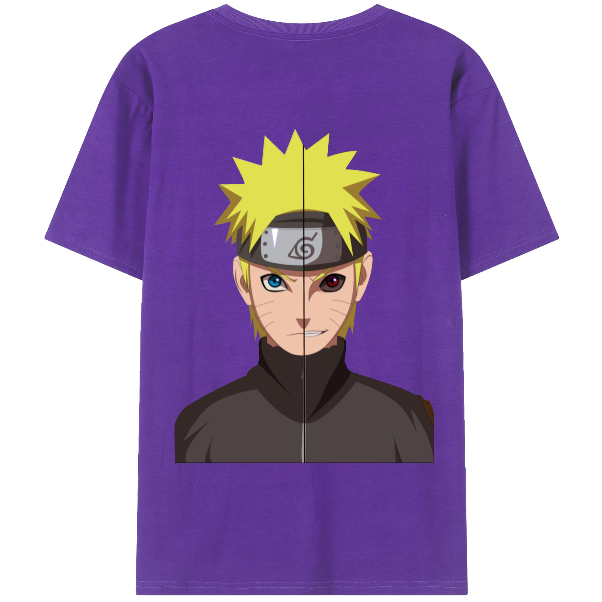 （画像用） NARUTO -ナルト- うずまき ナルト Uzumaki Naruto 綿100％ メンズ半袖Tシャツ（バックプリント） 通気性