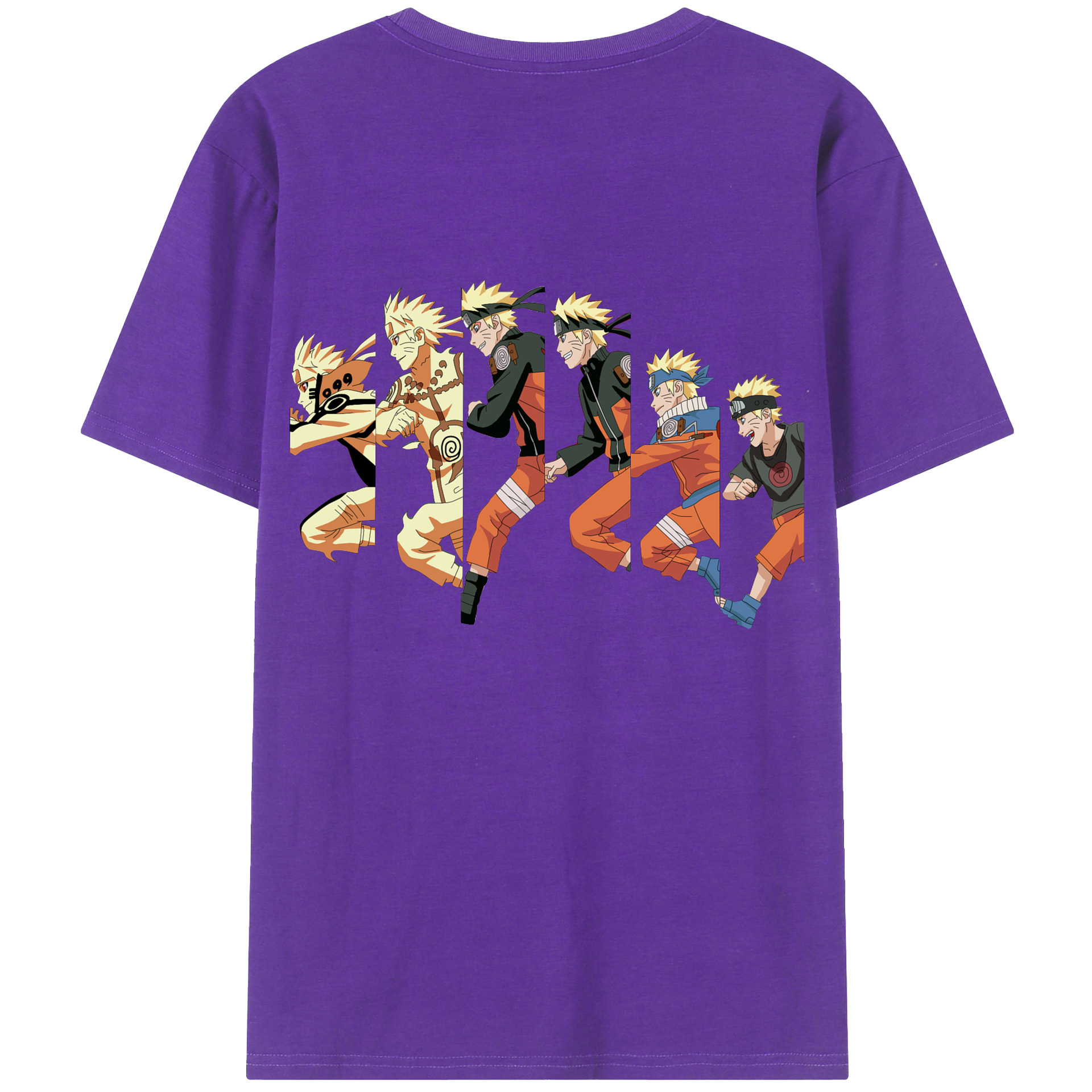 （画像用） NARUTO -ナルト- うずまき ナルト Uzumaki Naruto 綿100％ メンズ半袖Tシャツ（バックプリント） 通気性