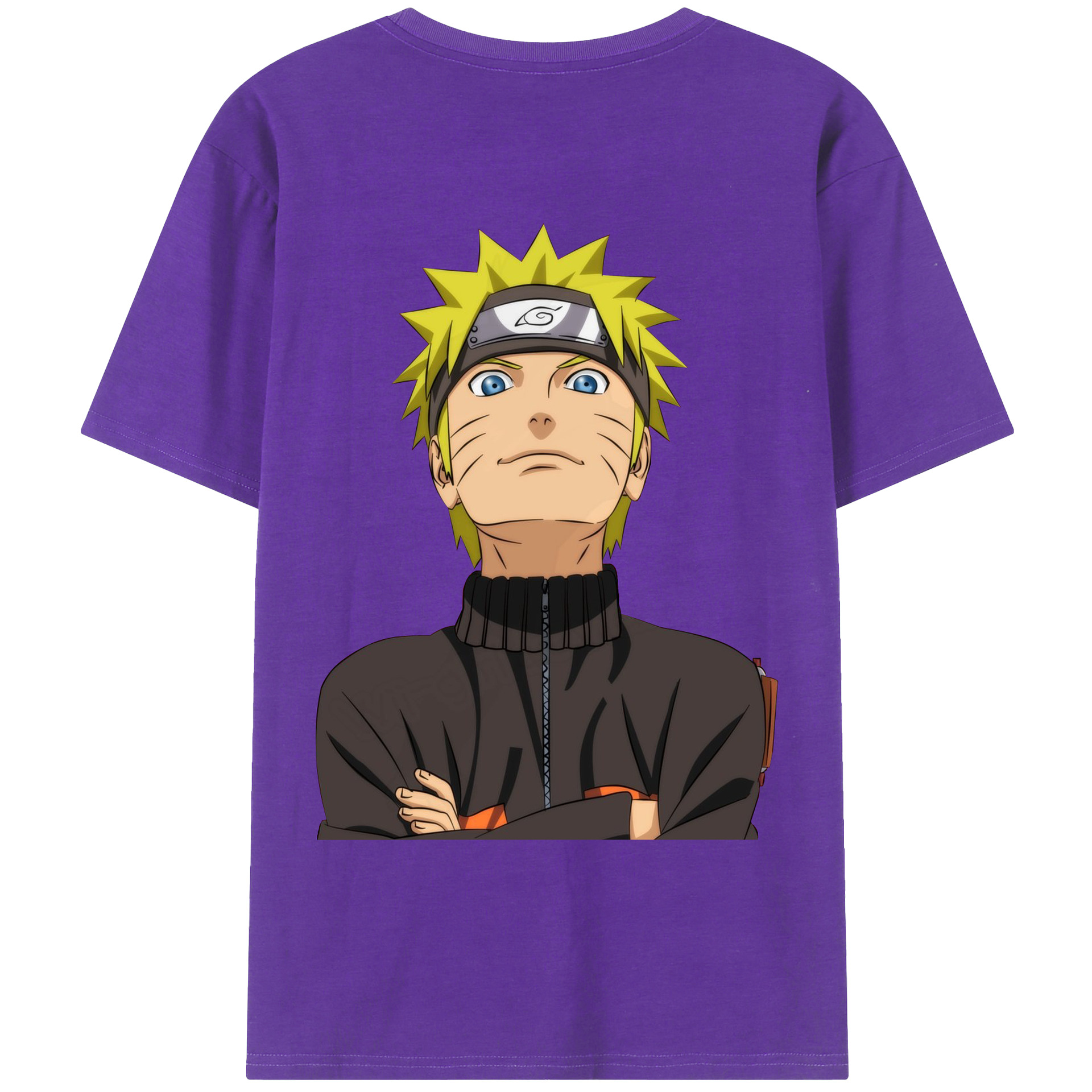 （画像用） NARUTO -ナルト- うずまき ナルト Uzumaki Naruto 綿100％ メンズ半袖Tシャツ（バックプリント） 通気性