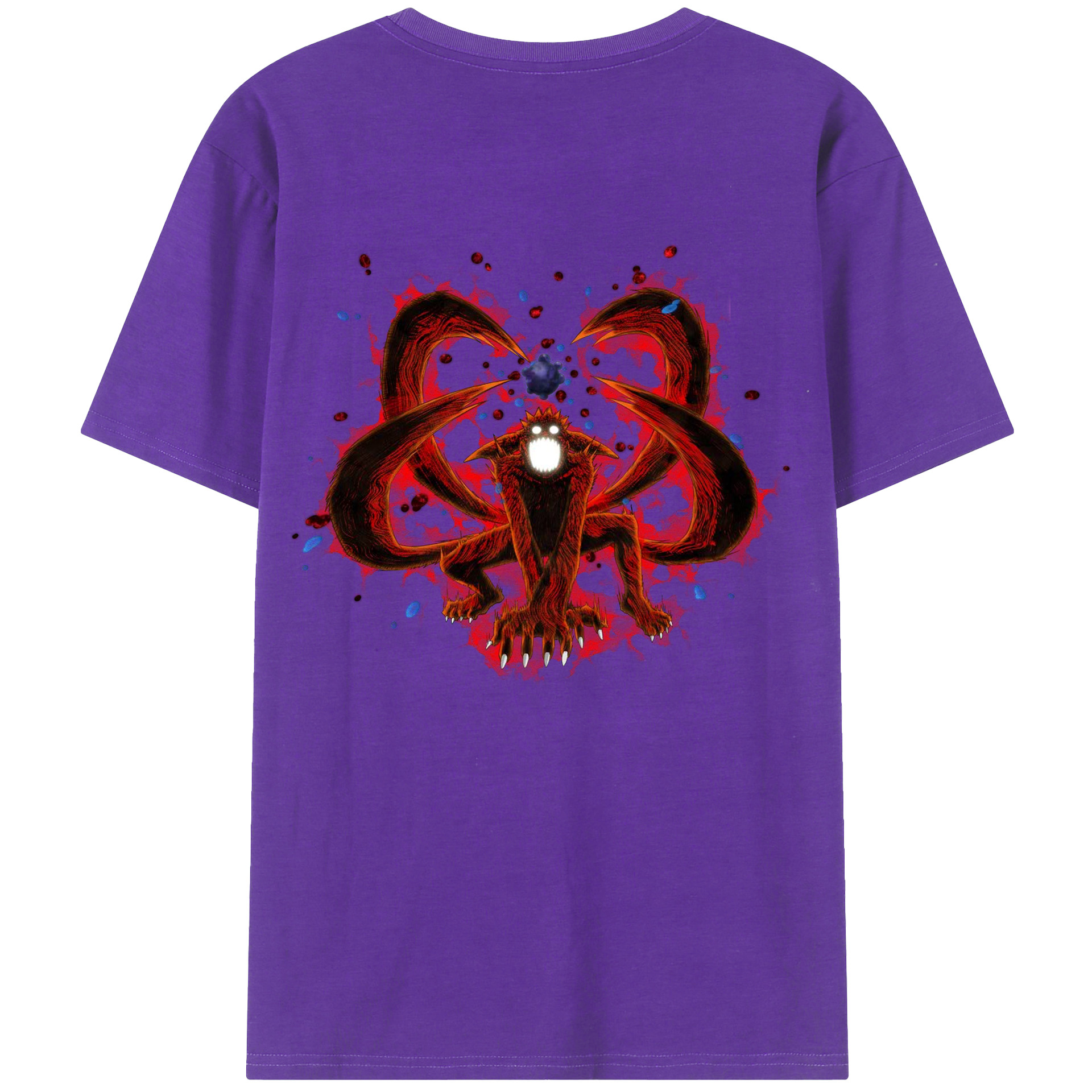 （画像用） NARUTO -ナルト- うずまき ナルト Uzumaki Naruto 綿100％ メンズ半袖Tシャツ（バックプリント） 通気性