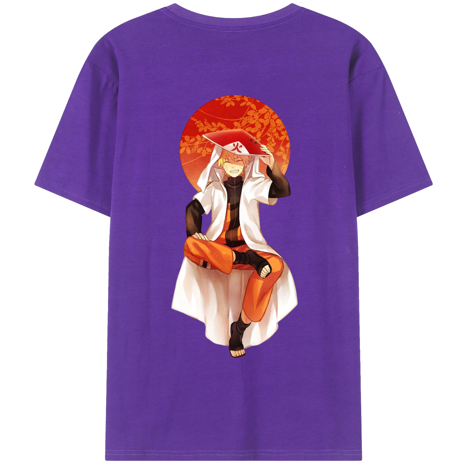 （画像用） NARUTO -ナルト- うずまき ナルト Uzumaki Naruto 綿100％ メンズ半袖Tシャツ（バックプリント） 通気性