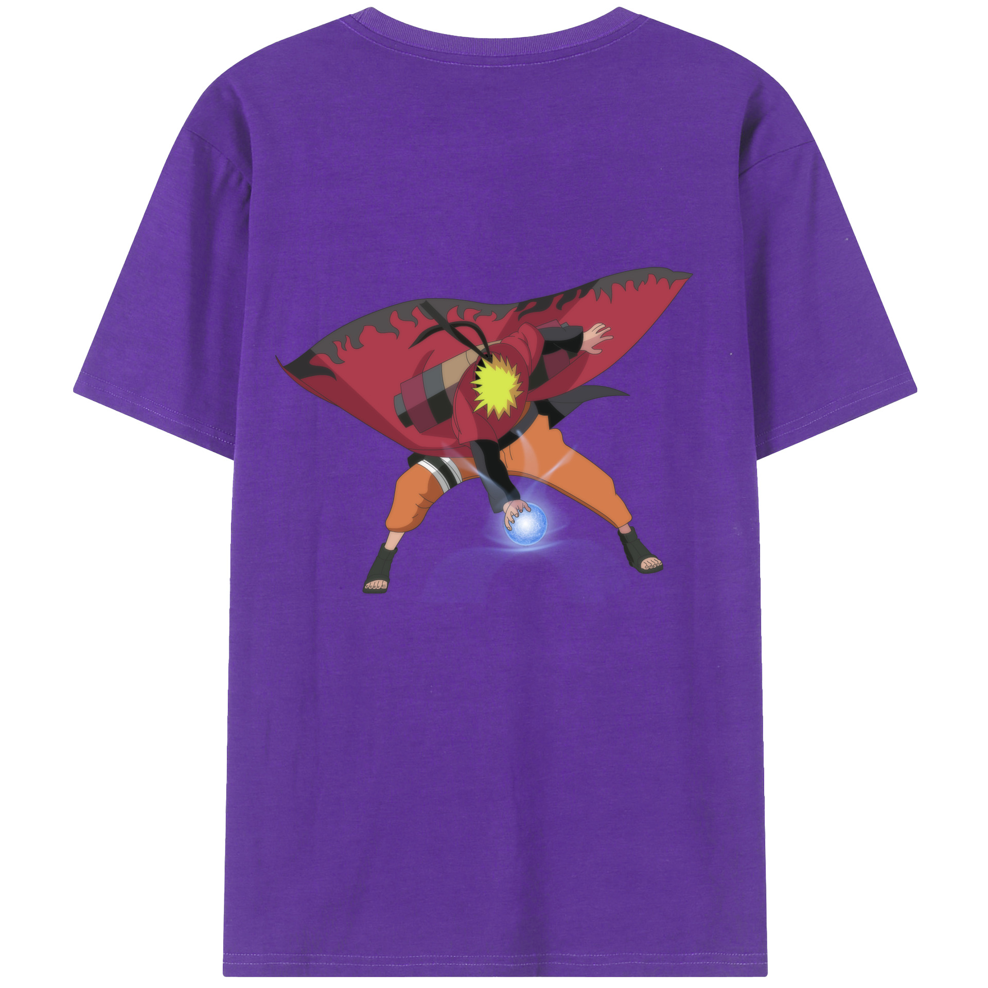 （画像用） NARUTO -ナルト- うずまき ナルト Uzumaki Naruto 綿100％ メンズ半袖Tシャツ（バックプリント） 通気性