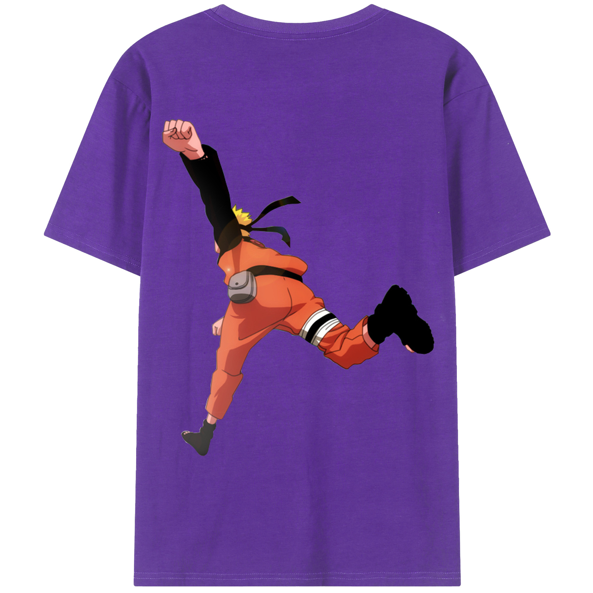 （画像用） NARUTO -ナルト- うずまき ナルト Uzumaki Naruto 綿100％ メンズ半袖Tシャツ（バックプリント） 通気性