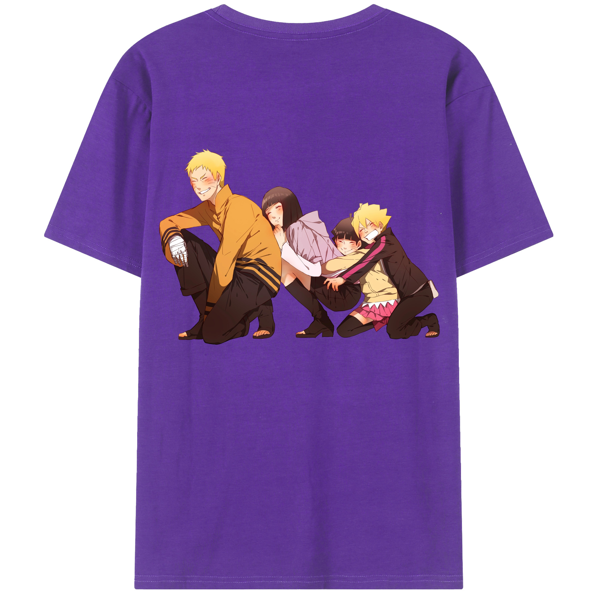 （画像用） NARUTO -ナルト- うずまき ナルト Uzumaki Naruto 綿100％ メンズ半袖Tシャツ（バックプリント） 通気性