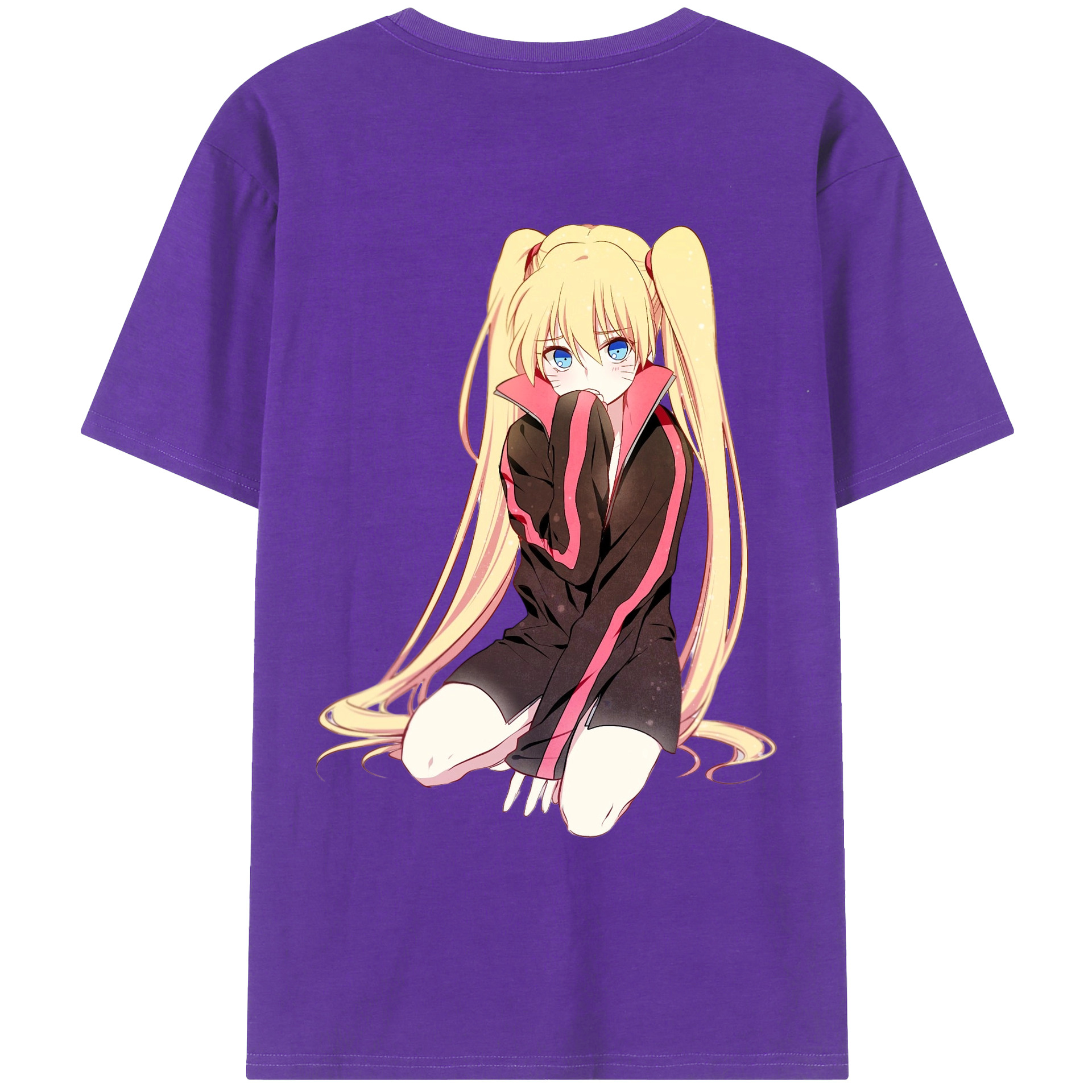 （画像用） NARUTO -ナルト- うずまき ナルト Uzumaki Naruto 綿100％ メンズ半袖Tシャツ（バックプリント） 通気性