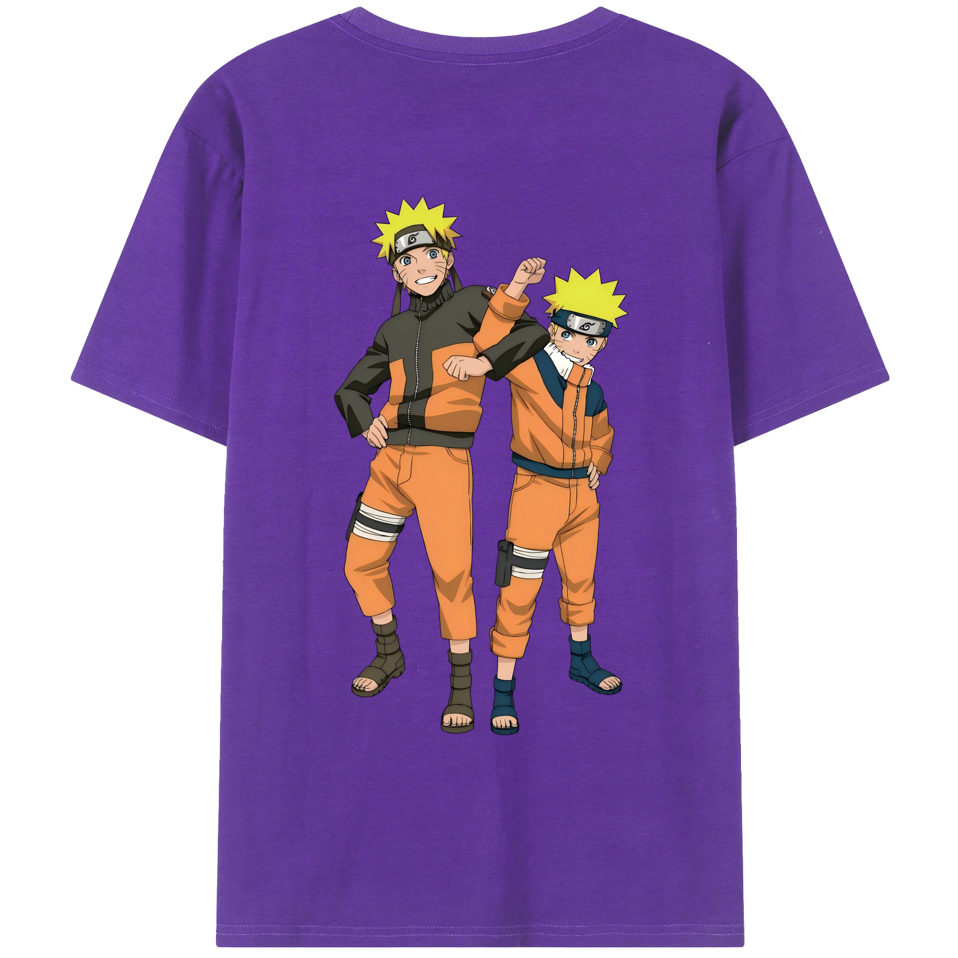 （画像用） NARUTO -ナルト- うずまき ナルト Uzumaki Naruto 綿100％ メンズ半袖Tシャツ（バックプリント） 通気性