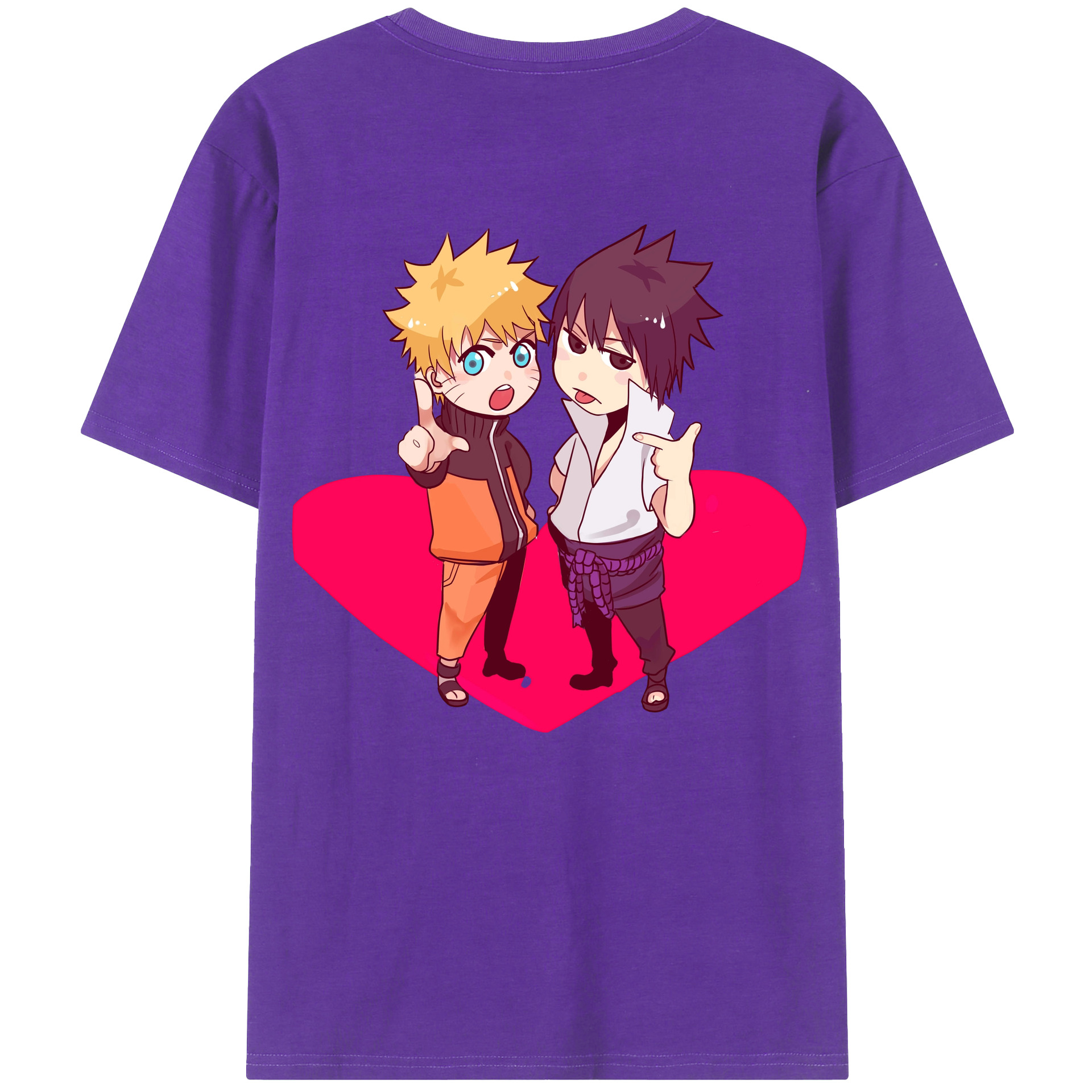 （画像用） NARUTO -ナルト- うずまき ナルト Uzumaki Naruto 綿100％ メンズ半袖Tシャツ（バックプリント） 通気性
