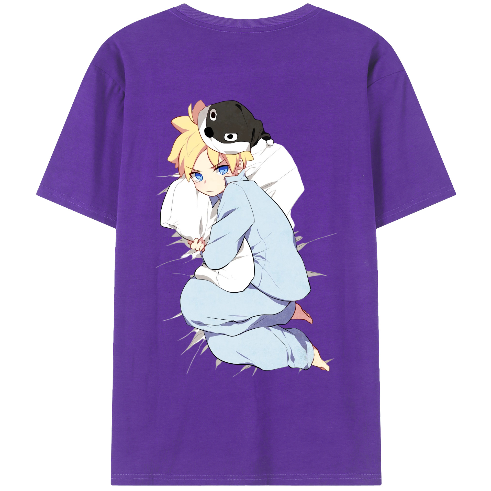 （画像用） NARUTO -ナルト- うずまき ナルト Uzumaki Naruto 綿100％ メンズ半袖Tシャツ（バックプリント） 通気性