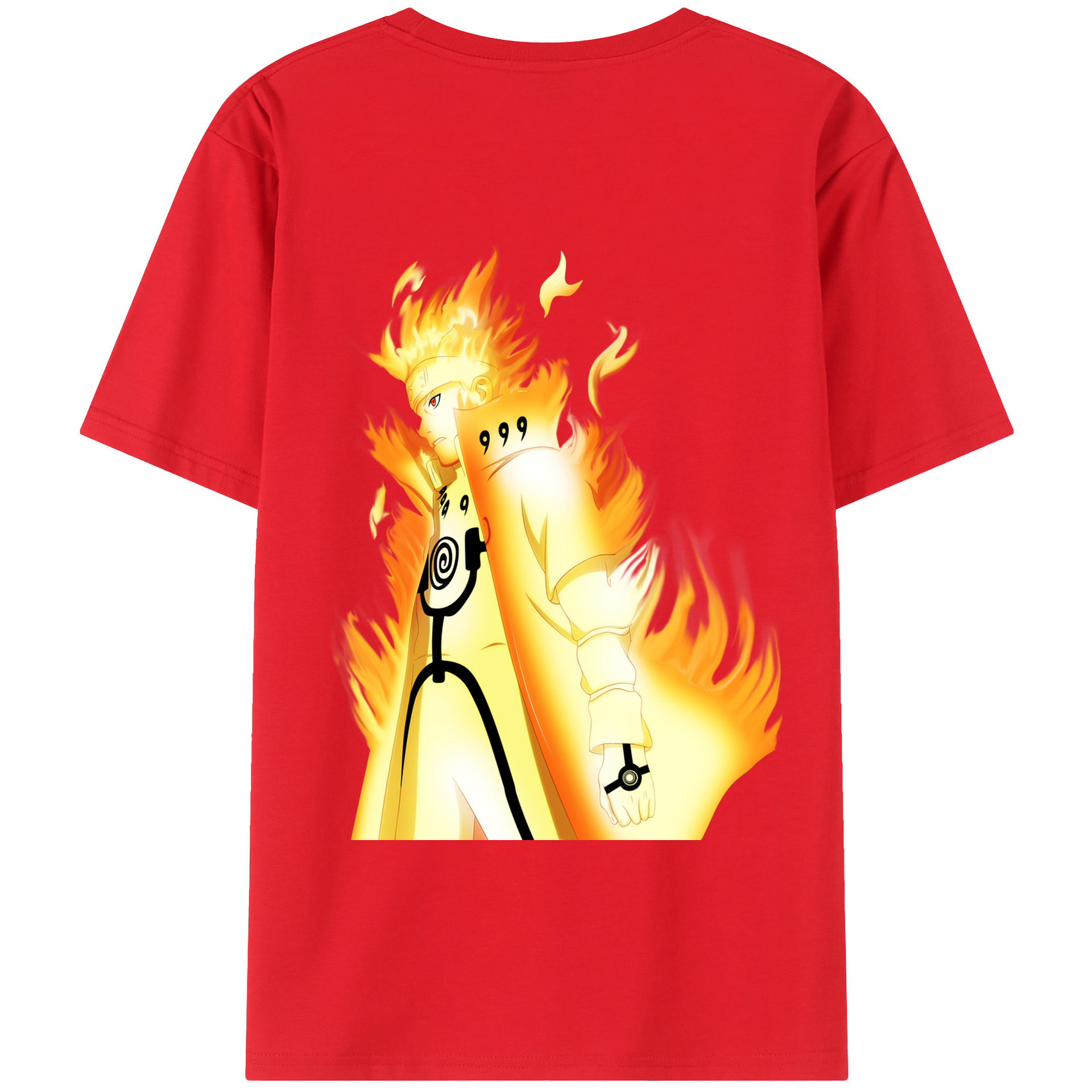 （画像用） NARUTO -ナルト- うずまき ナルト Uzumaki Naruto 綿100％ メンズ半袖Tシャツ（バックプリント） 通気性
