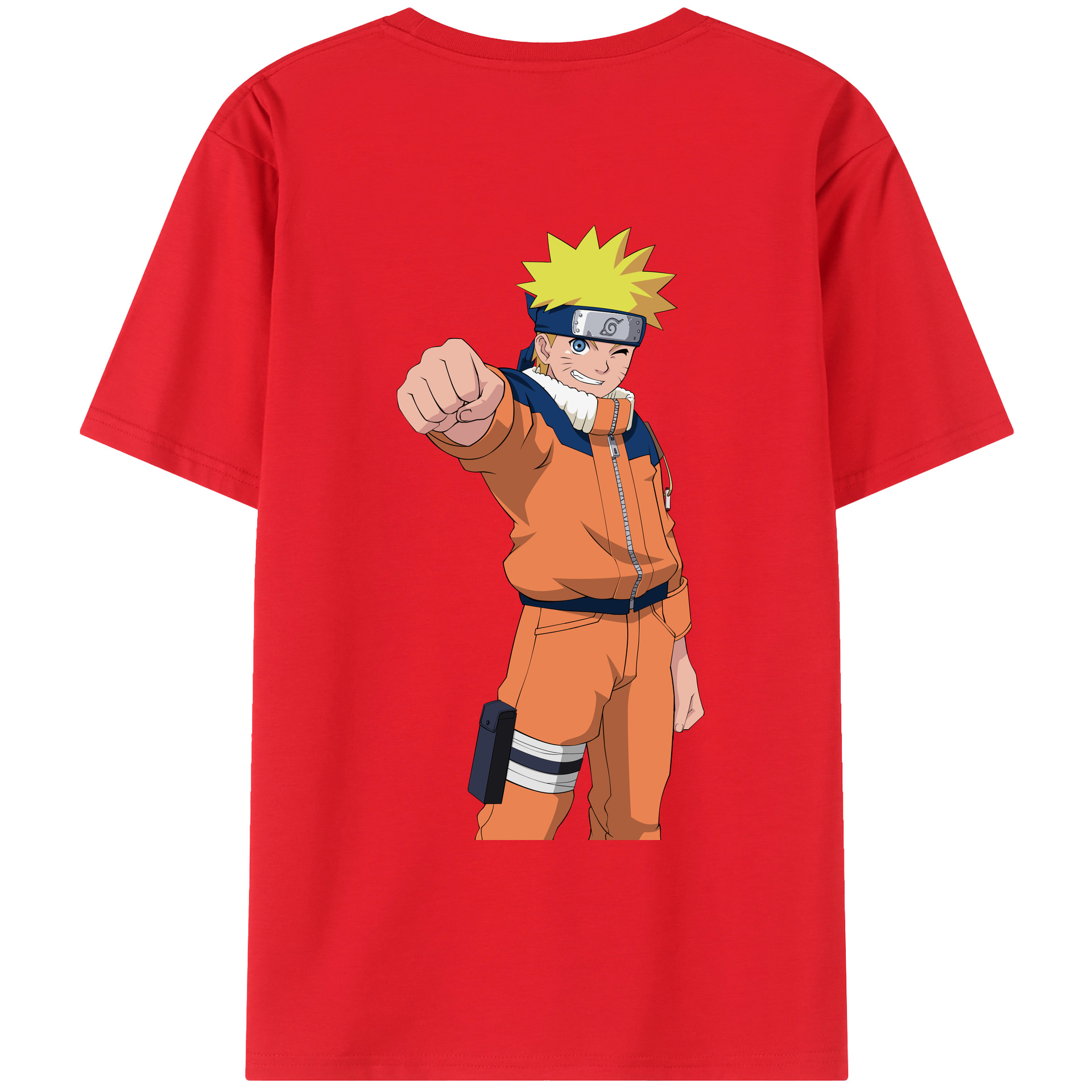（画像用） NARUTO -ナルト- うずまき ナルト Uzumaki Naruto 綿100％ メンズ半袖Tシャツ（バックプリント） 通気性