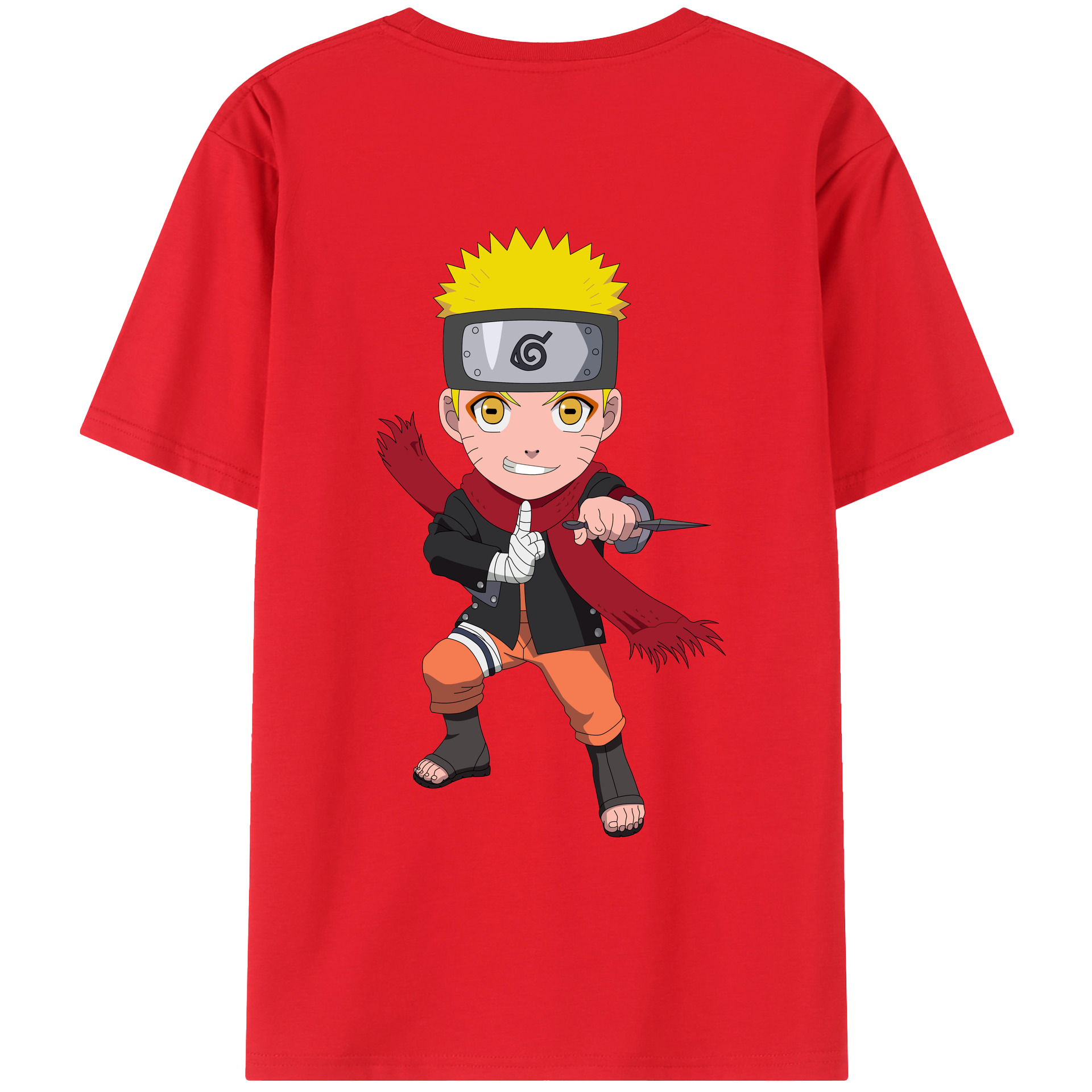 （画像用） NARUTO -ナルト- うずまき ナルト Uzumaki Naruto 綿100％ メンズ半袖Tシャツ（バックプリント） 通気性