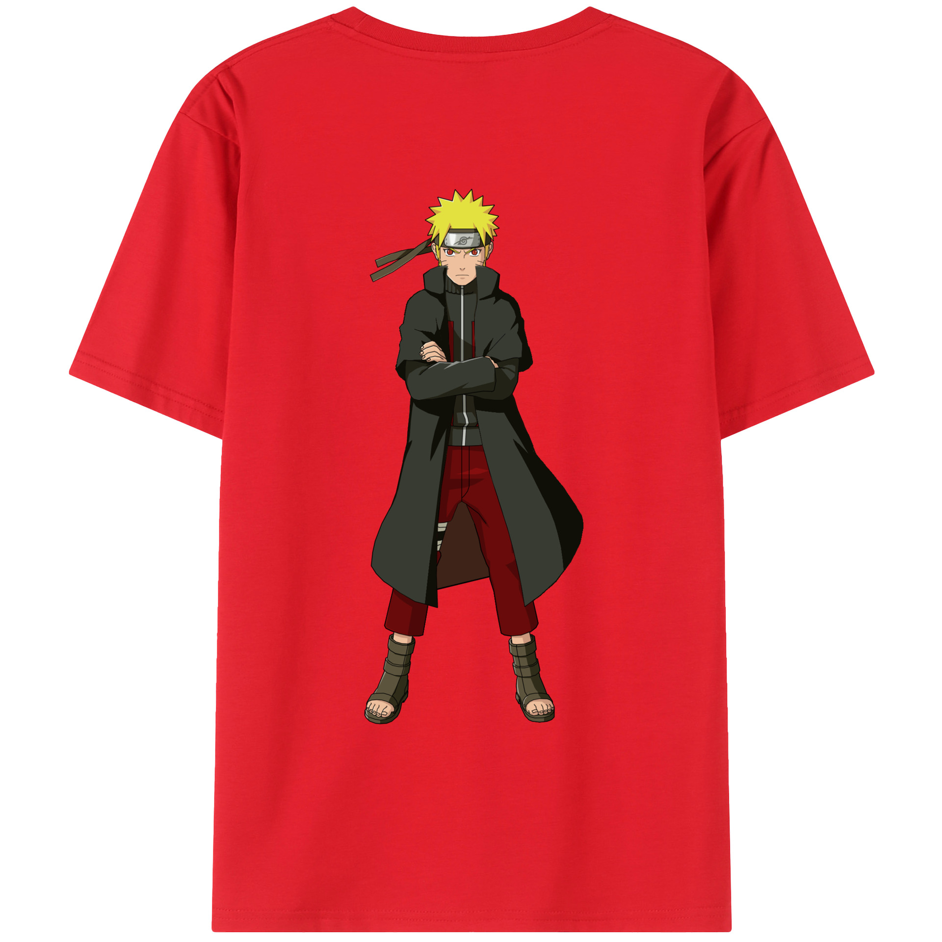 （画像用） NARUTO -ナルト- うずまき ナルト Uzumaki Naruto 綿100％ メンズ半袖Tシャツ（バックプリント） 通気性