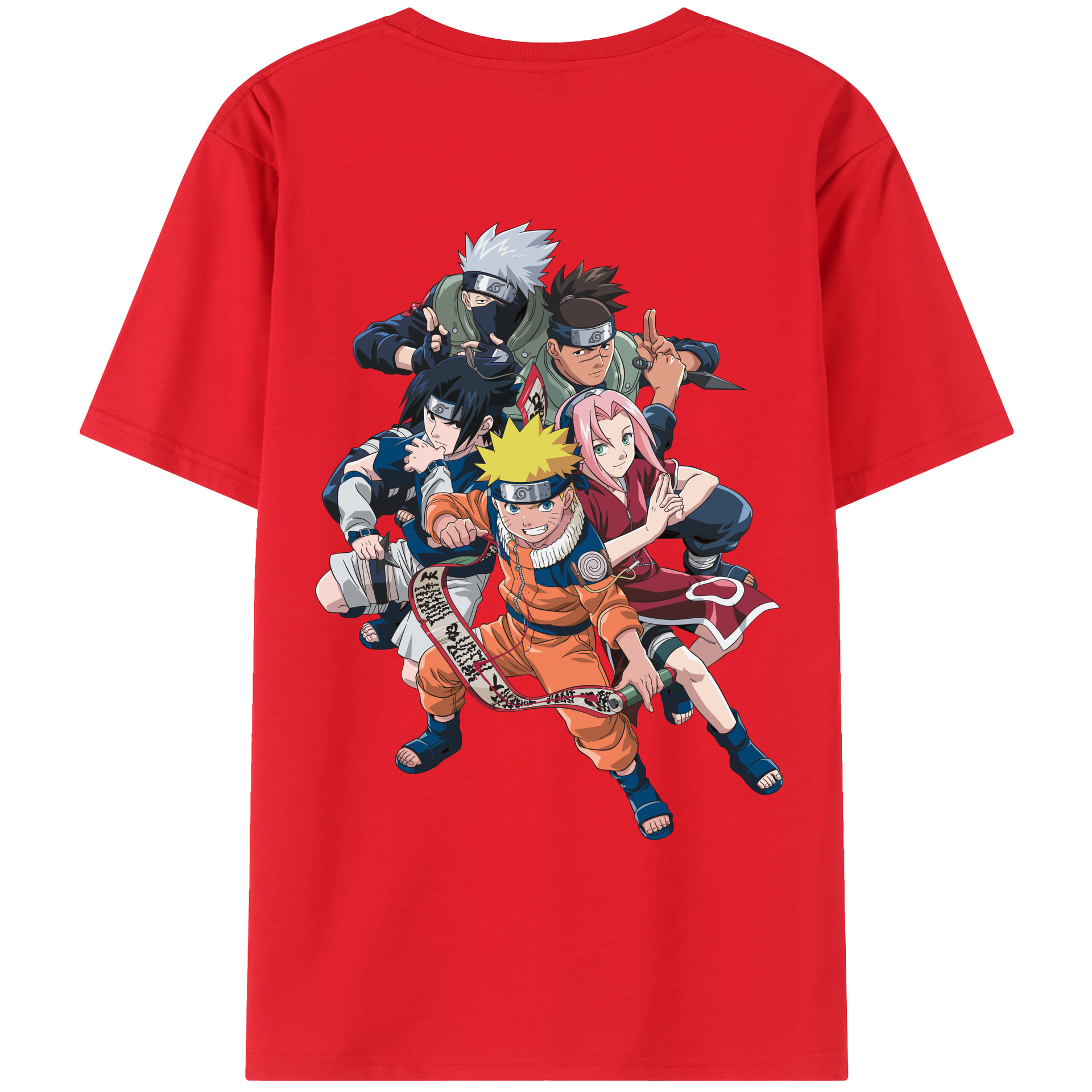 （画像用） NARUTO -ナルト- うずまき ナルト Uzumaki Naruto 綿100％ メンズ半袖Tシャツ（バックプリント） 通気性