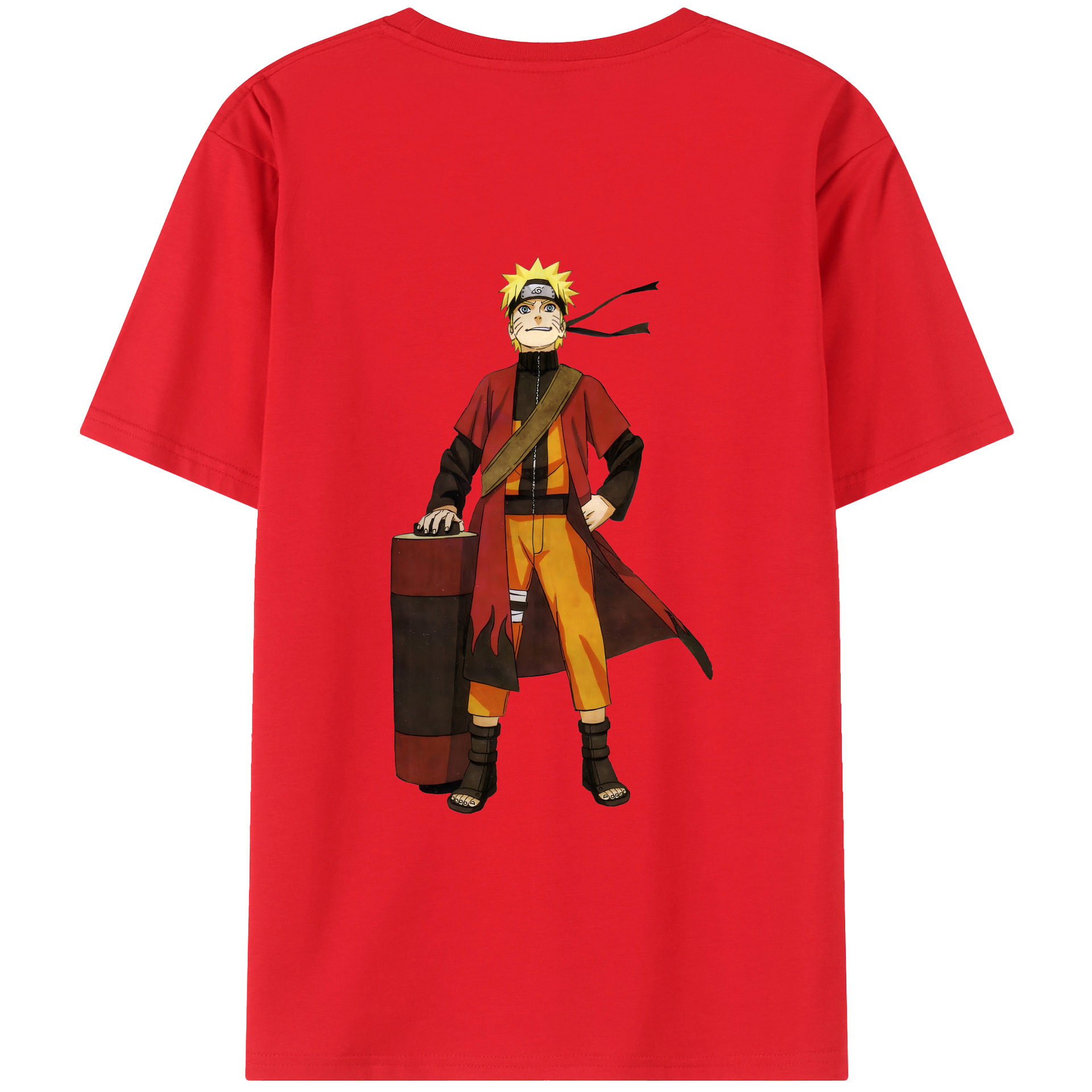 （画像用） NARUTO -ナルト- うずまき ナルト Uzumaki Naruto 綿100％ メンズ半袖Tシャツ（バックプリント） 通気性
