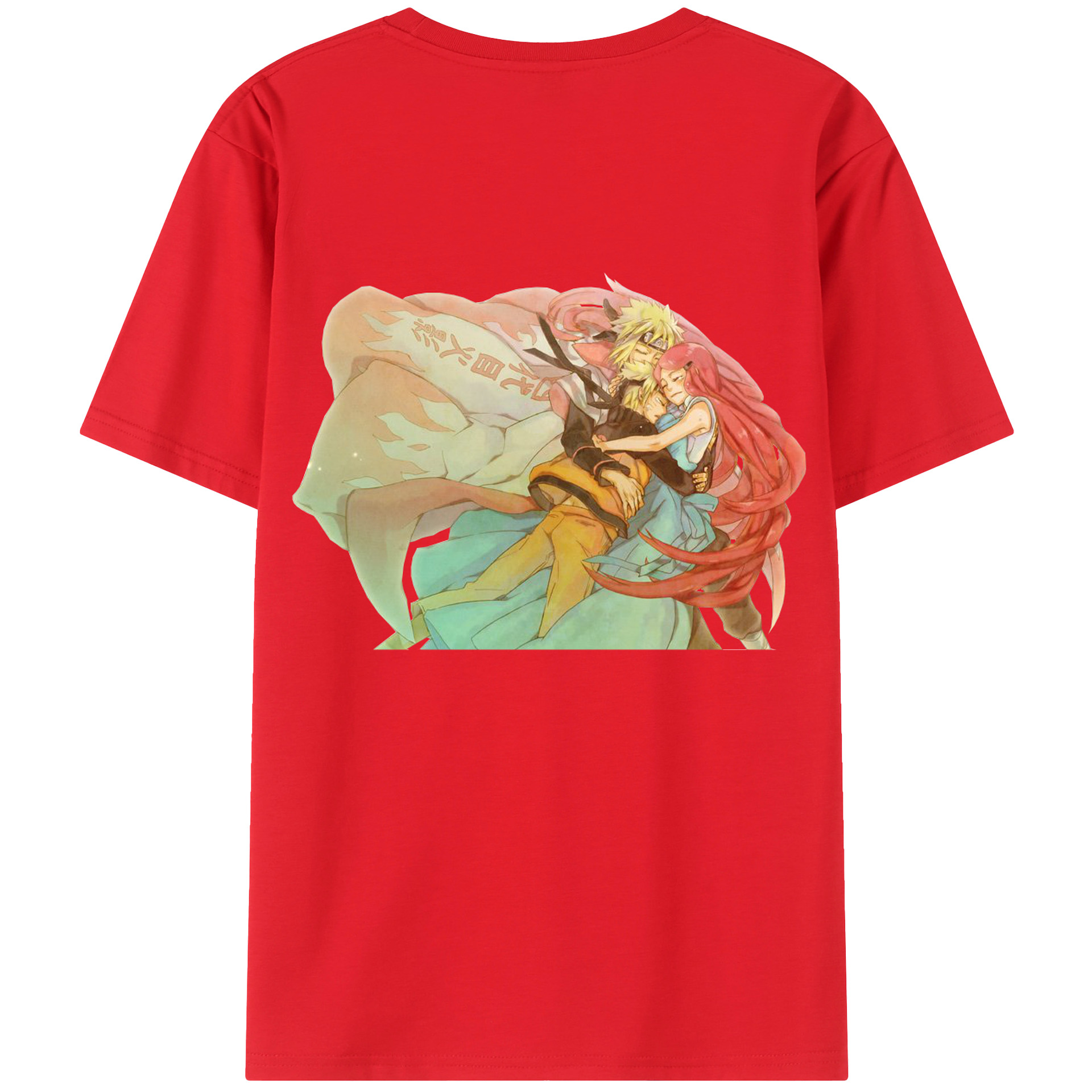 （画像用） NARUTO -ナルト- うずまき ナルト Uzumaki Naruto 綿100％ メンズ半袖Tシャツ（バックプリント） 通気性