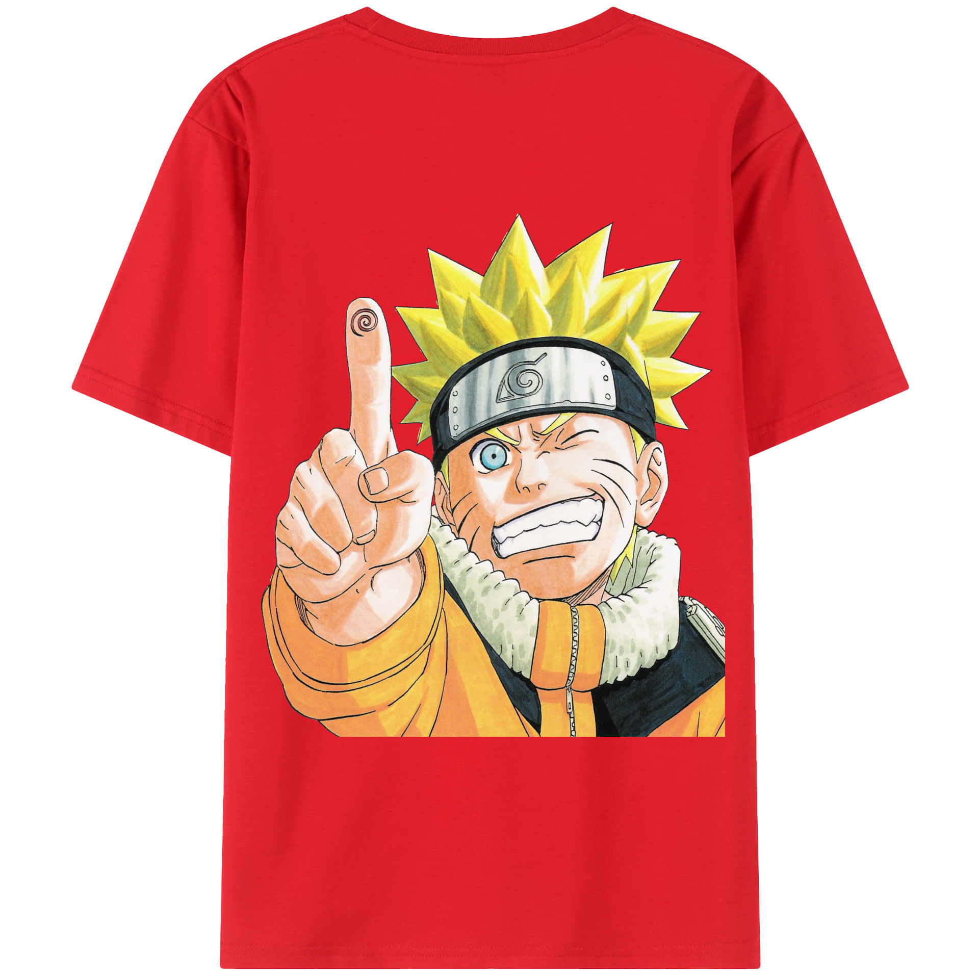 （画像用） NARUTO -ナルト- うずまき ナルト Uzumaki Naruto 綿100％ メンズ半袖Tシャツ（バックプリント） 通気性