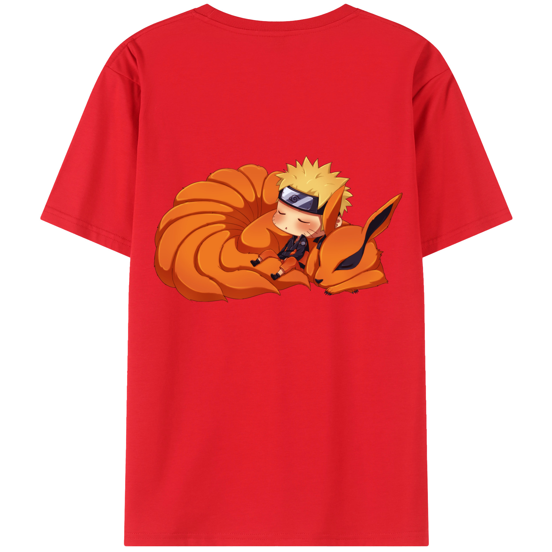 （画像用） NARUTO -ナルト- うずまき ナルト Uzumaki Naruto 綿100％ メンズ半袖Tシャツ（バックプリント） 通気性