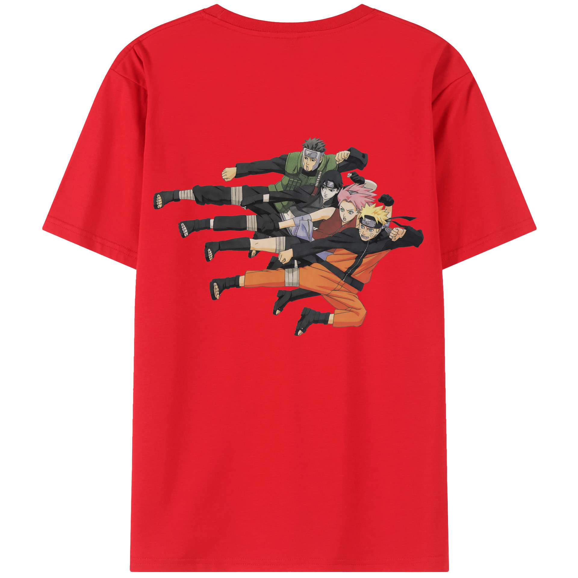 （画像用） NARUTO -ナルト- うずまき ナルト Uzumaki Naruto 綿100％ メンズ半袖Tシャツ（バックプリント） 通気性