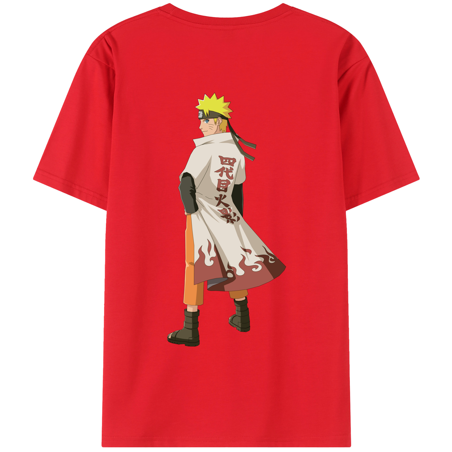 （画像用） NARUTO -ナルト- うずまき ナルト Uzumaki Naruto 綿100％ メンズ半袖Tシャツ（バックプリント） 通気性