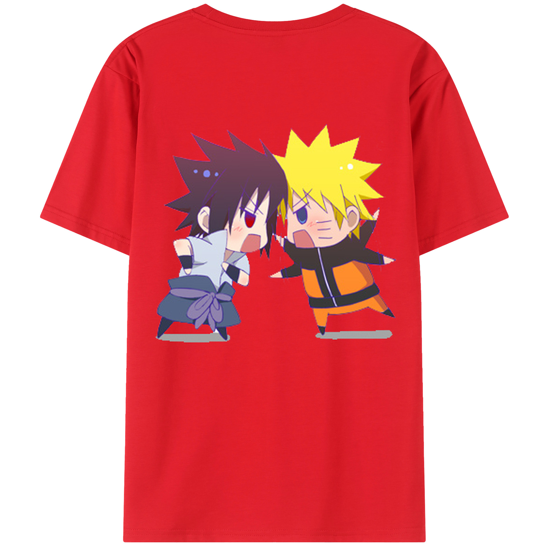（画像用） NARUTO -ナルト- うずまき ナルト Uzumaki Naruto 綿100％ メンズ半袖Tシャツ（バックプリント） 通気性
