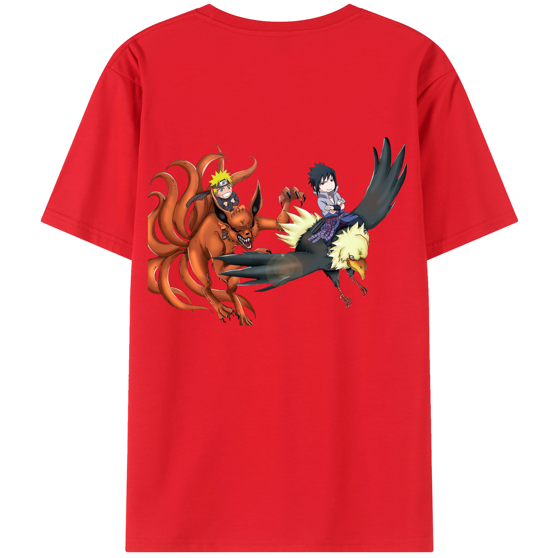 （画像用） NARUTO -ナルト- うずまき ナルト Uzumaki Naruto 綿100％ メンズ半袖Tシャツ（バックプリント） 通気性