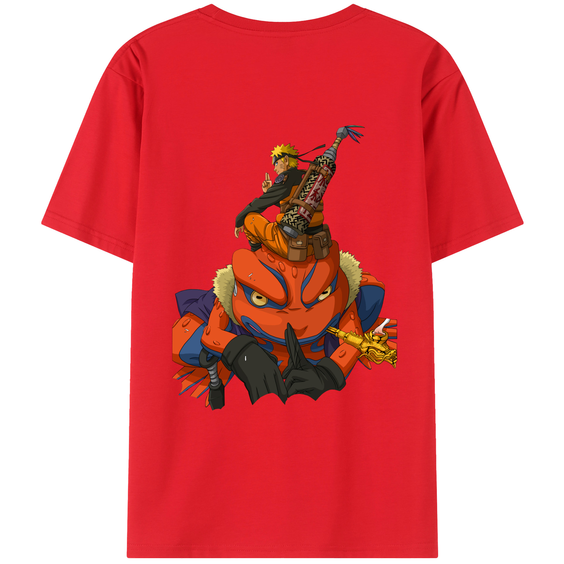 （画像用） NARUTO -ナルト- うずまき ナルト Uzumaki Naruto 綿100％ メンズ半袖Tシャツ（バックプリント） 通気性