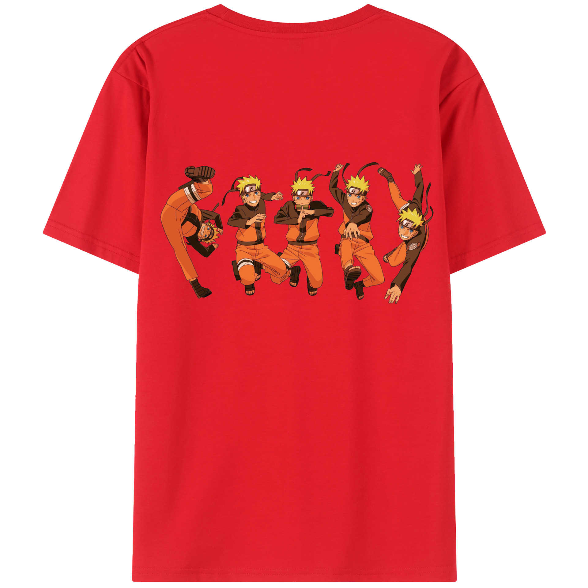 （画像用） NARUTO -ナルト- うずまき ナルト Uzumaki Naruto 綿100％ メンズ半袖Tシャツ（バックプリント） 通気性