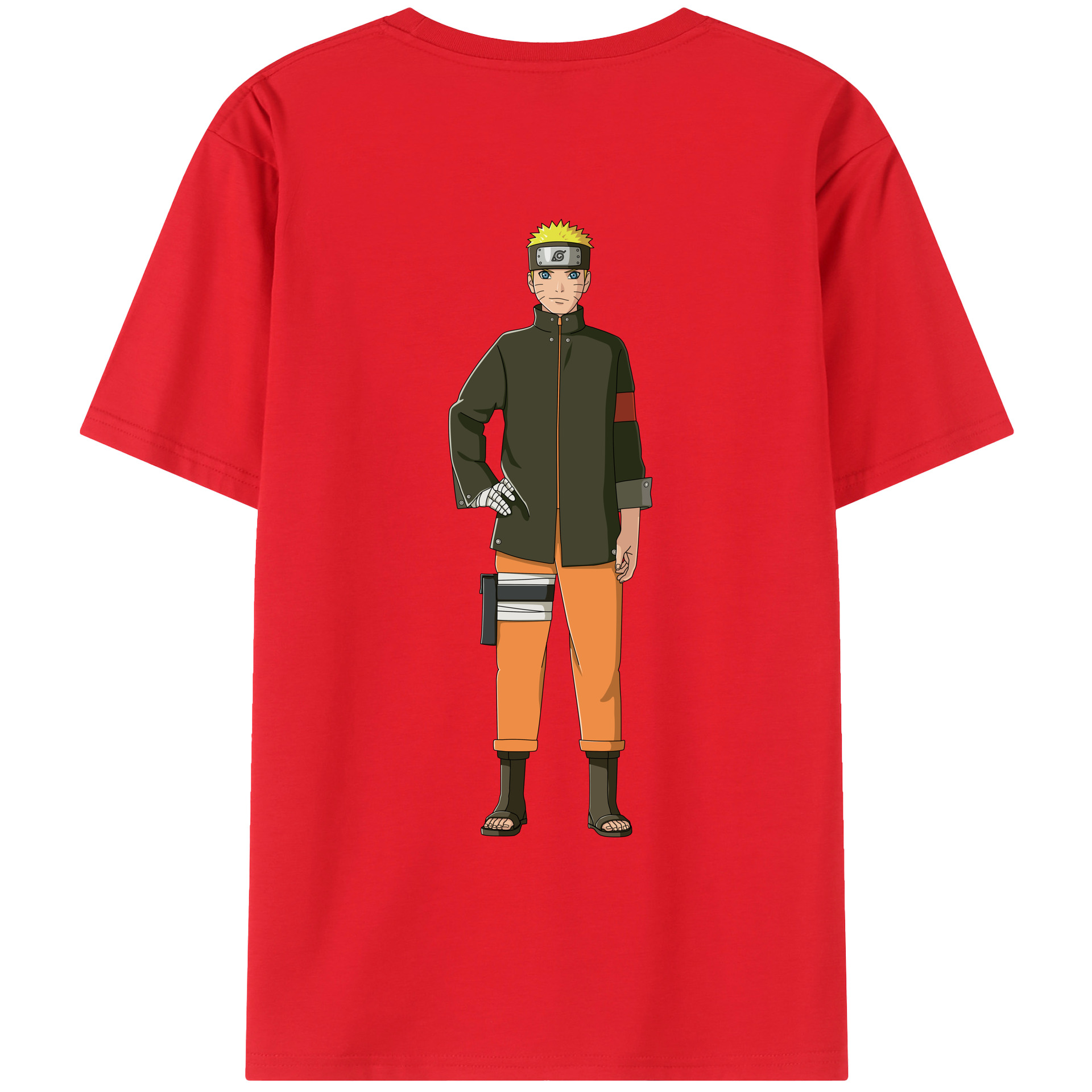 （画像用） NARUTO -ナルト- うずまき ナルト Uzumaki Naruto 綿100％ メンズ半袖Tシャツ（バックプリント） 通気性