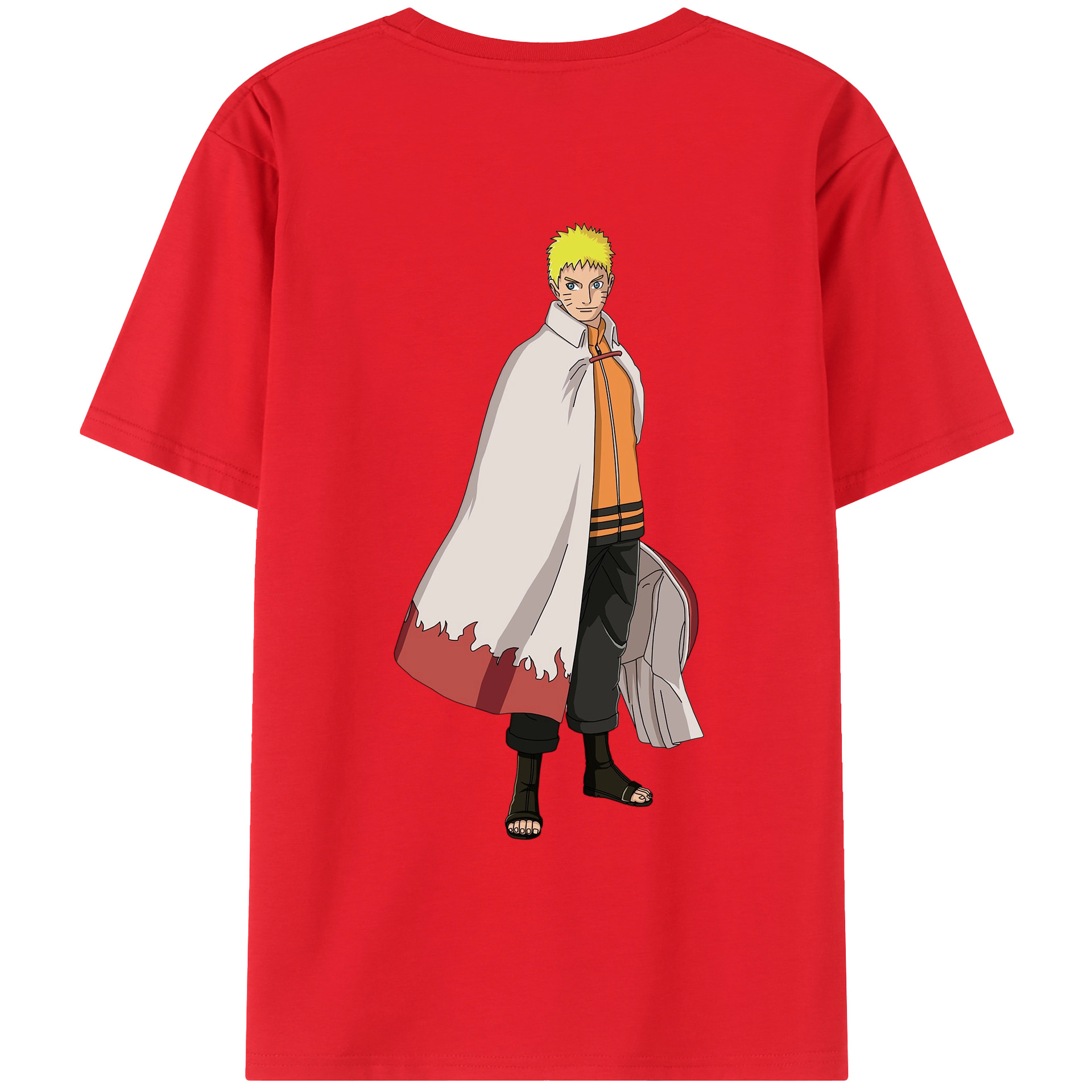 （画像用） NARUTO -ナルト- うずまき ナルト Uzumaki Naruto 綿100％ メンズ半袖Tシャツ（バックプリント） 通気性