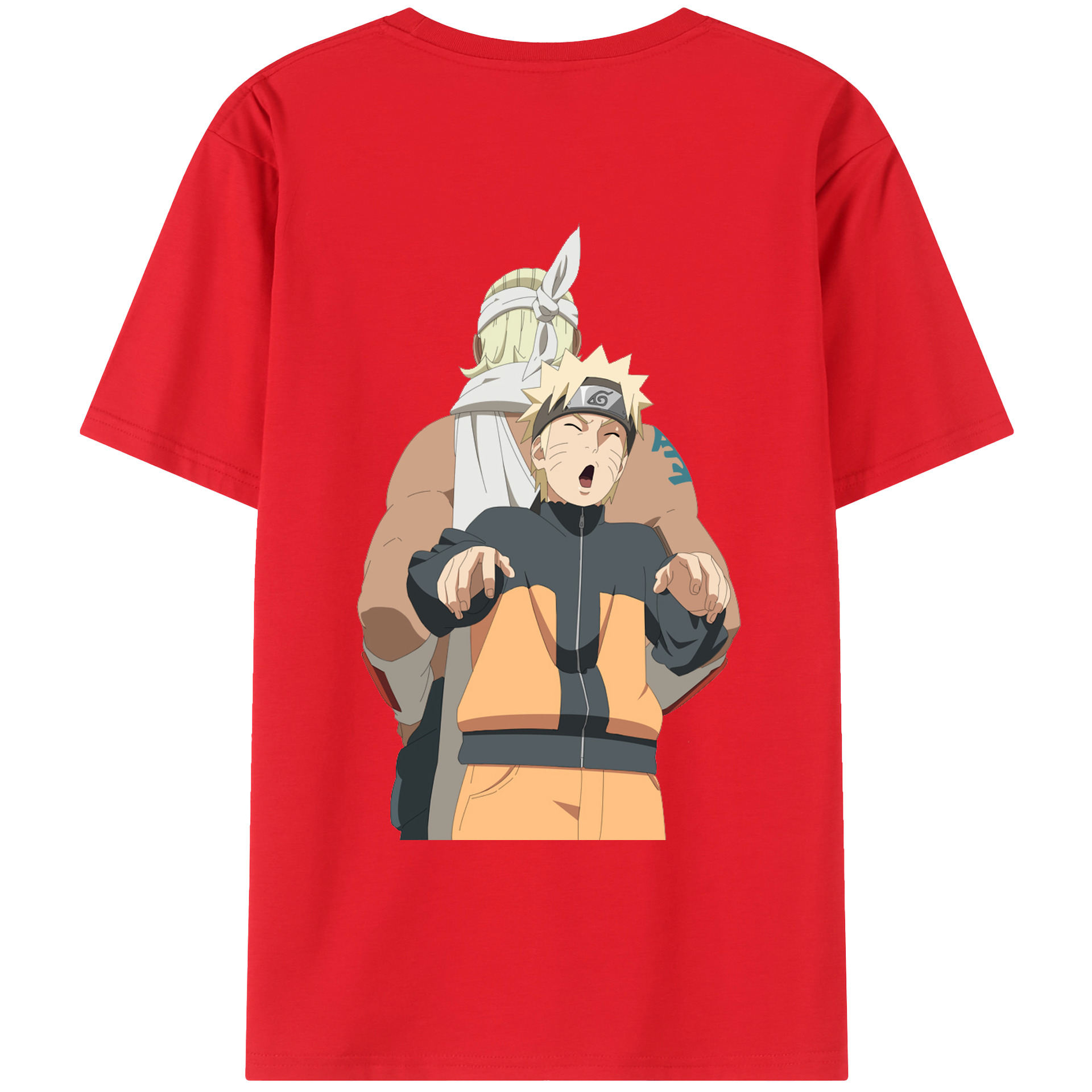 （画像用） NARUTO -ナルト- うずまき ナルト Uzumaki Naruto 綿100％ メンズ半袖Tシャツ（バックプリント） 通気性