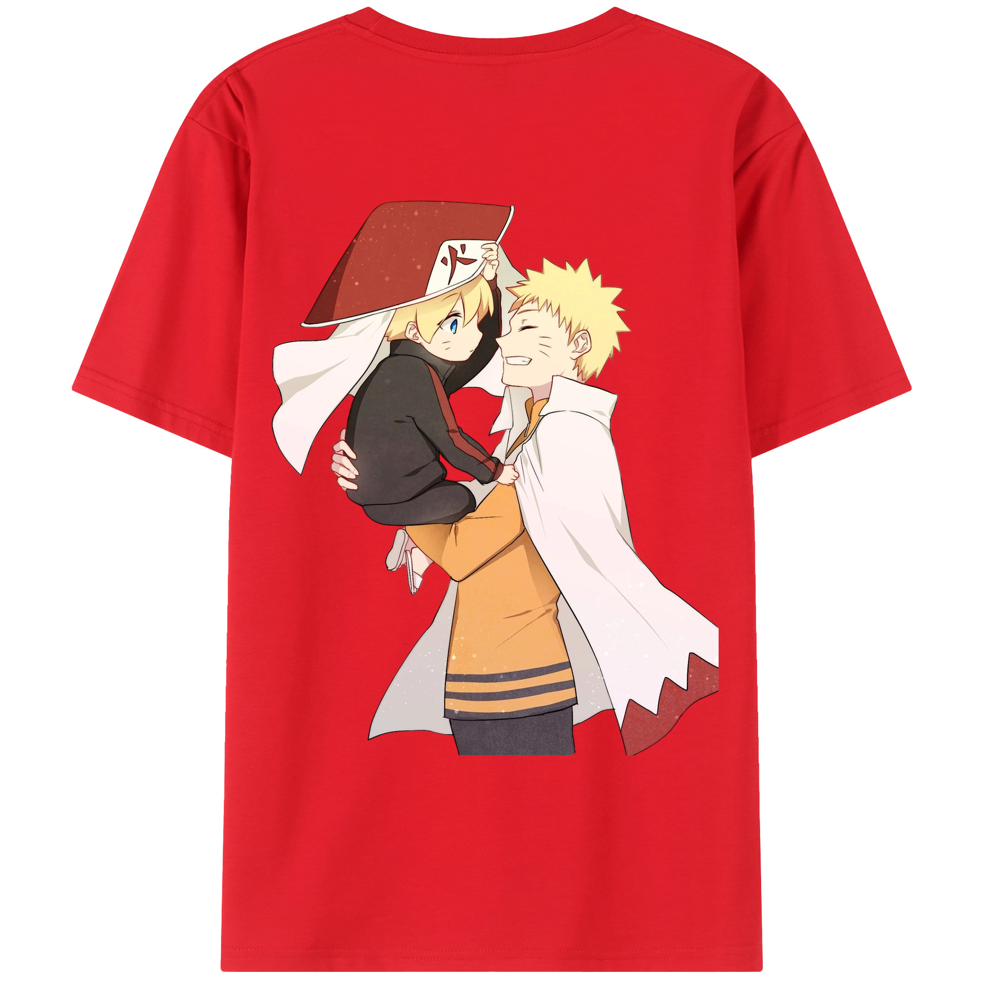 （画像用） NARUTO -ナルト- うずまき ナルト Uzumaki Naruto 綿100％ メンズ半袖Tシャツ（バックプリント） 通気性