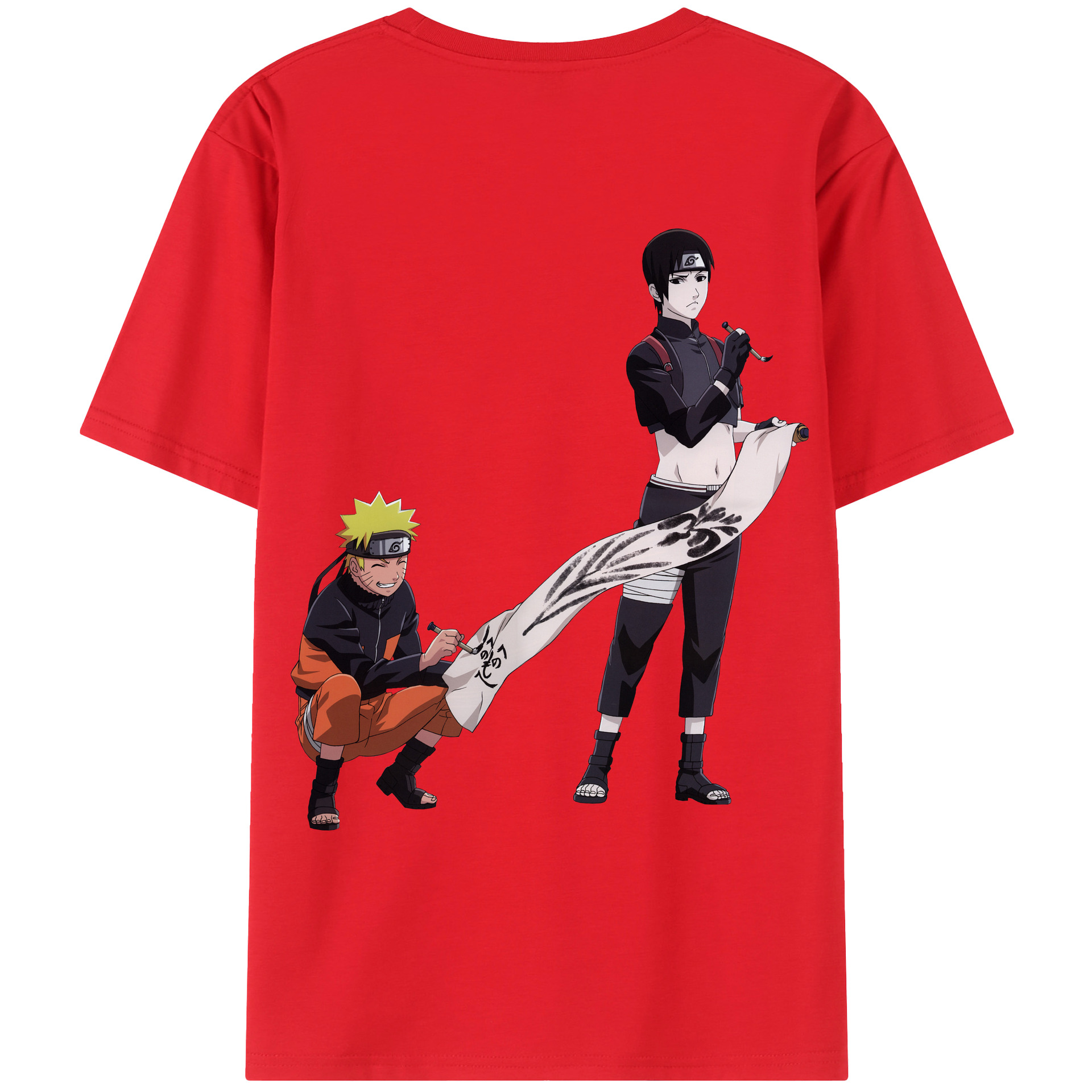 （画像用） NARUTO -ナルト- うずまき ナルト Uzumaki Naruto 綿100％ メンズ半袖Tシャツ（バックプリント） 通気性