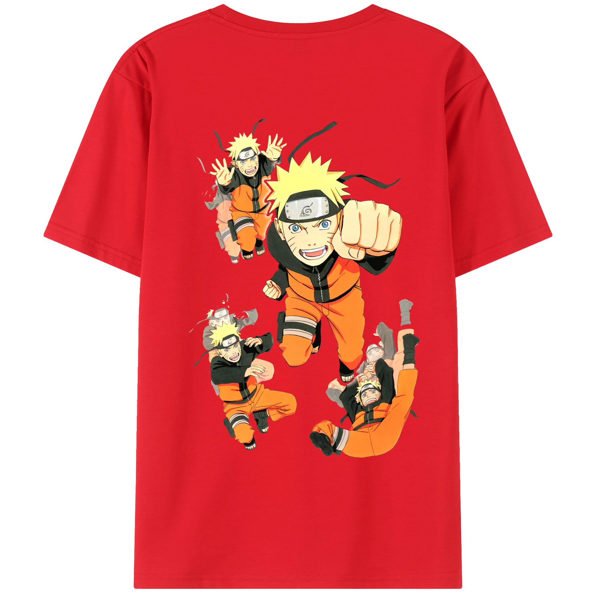 （画像用） NARUTO -ナルト- うずまき ナルト Uzumaki Naruto 綿100％ メンズ半袖Tシャツ（バックプリント） 通気性