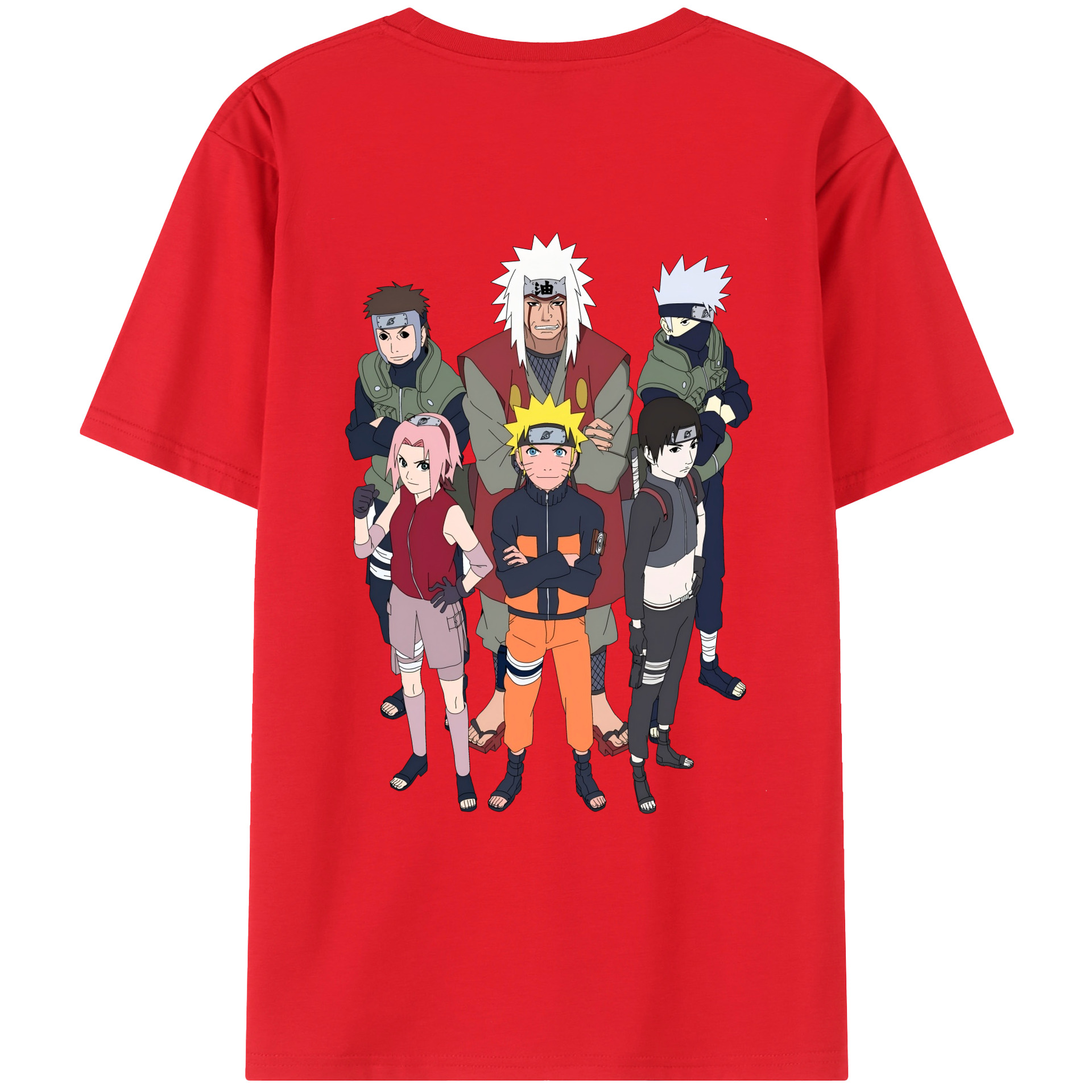 （画像用） NARUTO -ナルト- うずまき ナルト Uzumaki Naruto 綿100％ メンズ半袖Tシャツ（バックプリント） 通気性