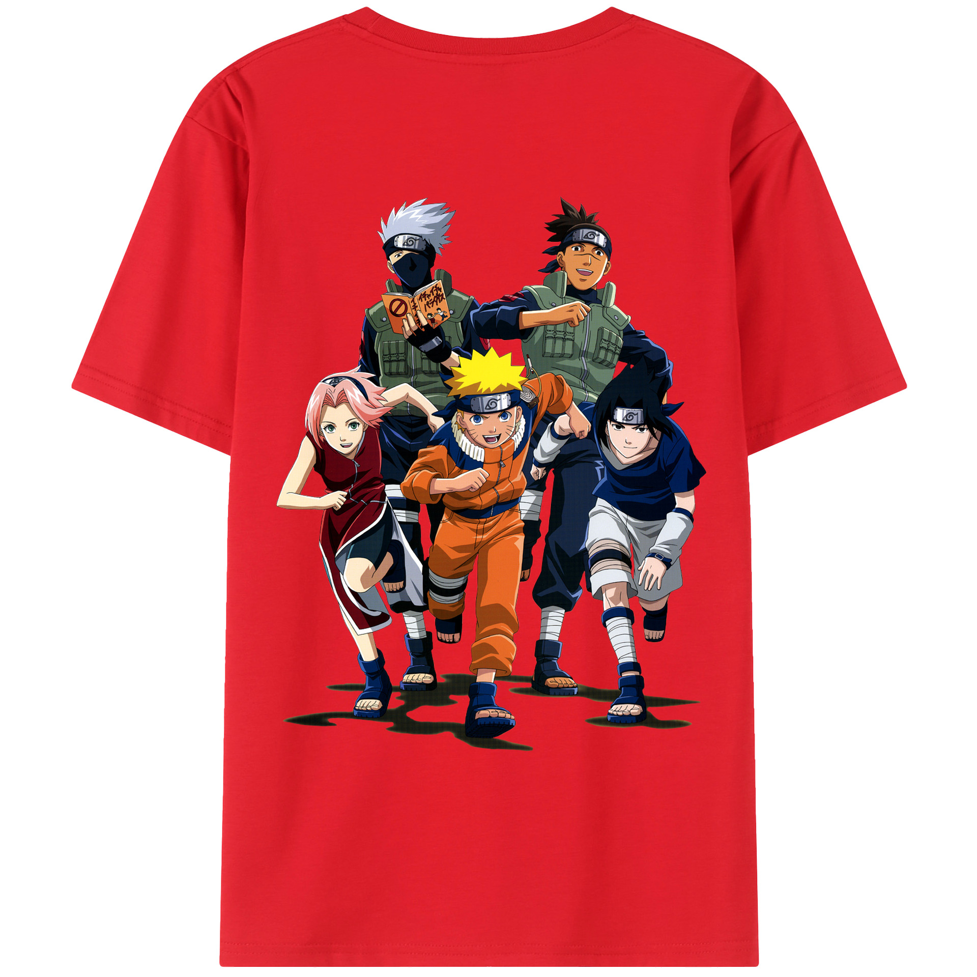 （画像用） NARUTO -ナルト- うずまき ナルト Uzumaki Naruto 綿100％ メンズ半袖Tシャツ（バックプリント） 通気性