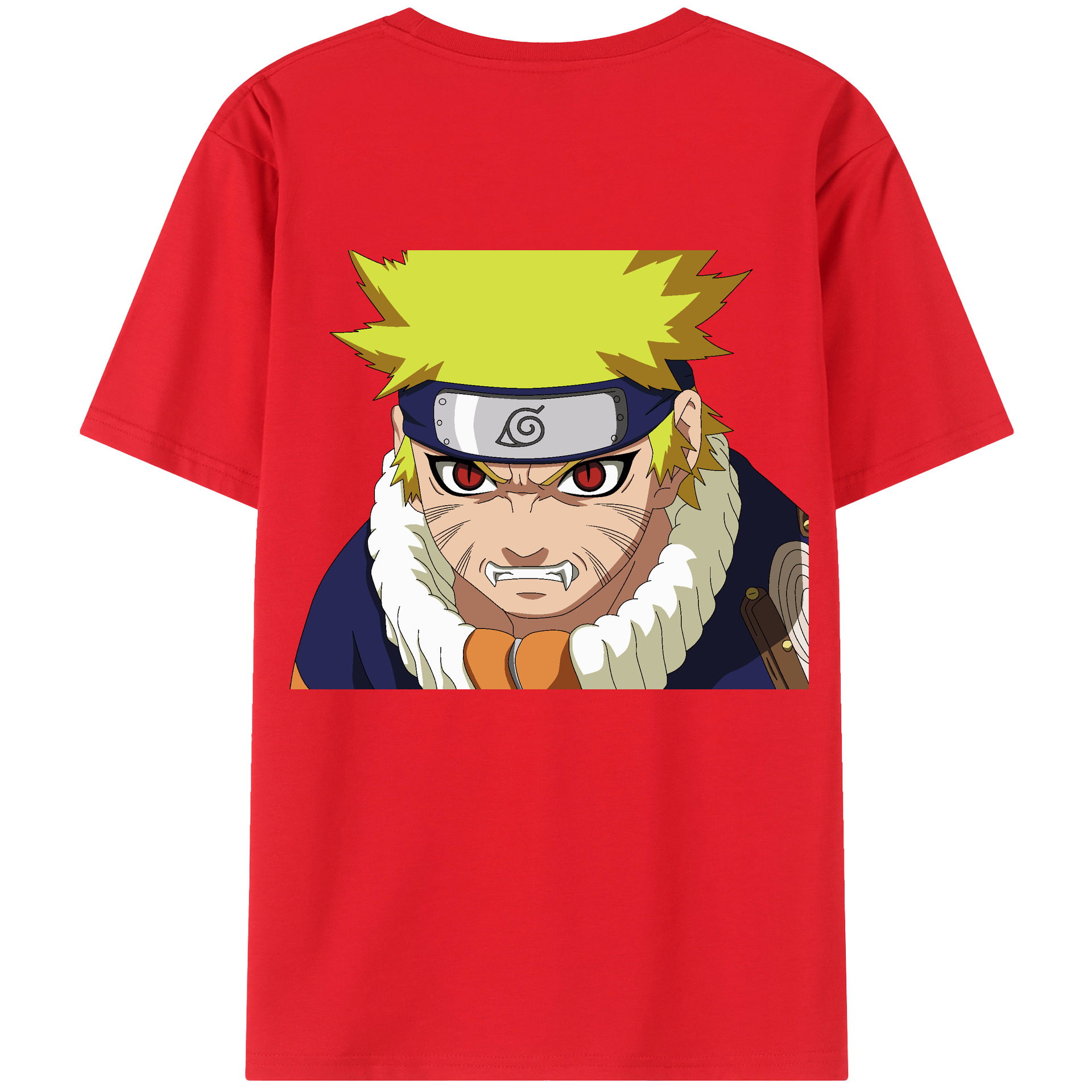 （画像用） NARUTO -ナルト- うずまき ナルト Uzumaki Naruto 綿100％ メンズ半袖Tシャツ（バックプリント） 通気性