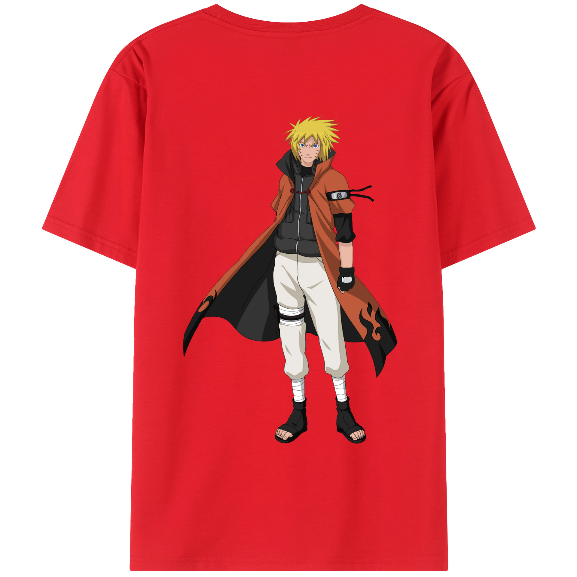 （画像用） NARUTO -ナルト- うずまき ナルト Uzumaki Naruto 綿100％ メンズ半袖Tシャツ（バックプリント） 通気性