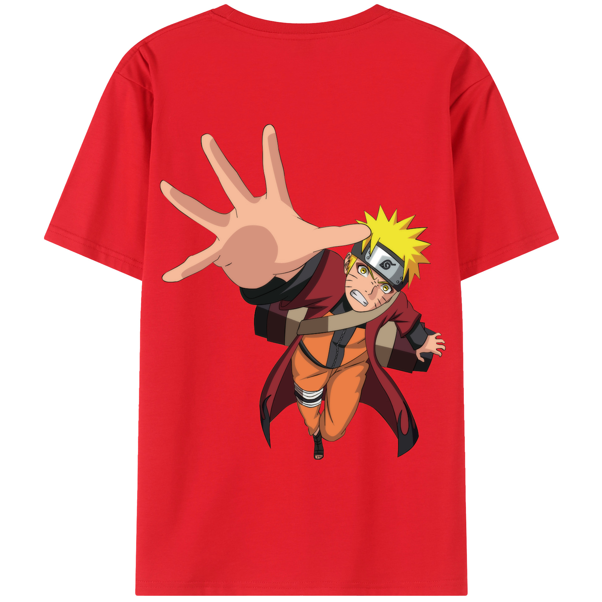 （画像用） NARUTO -ナルト- うずまき ナルト Uzumaki Naruto 綿100％ メンズ半袖Tシャツ（バックプリント） 通気性