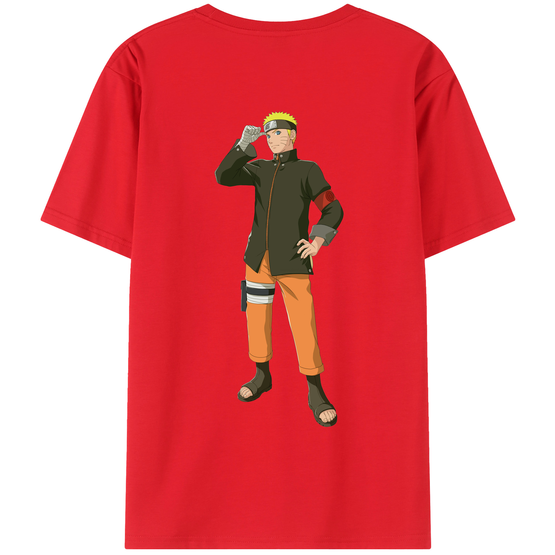 （画像用） NARUTO -ナルト- うずまき ナルト Uzumaki Naruto 綿100％ メンズ半袖Tシャツ（バックプリント） 通気性