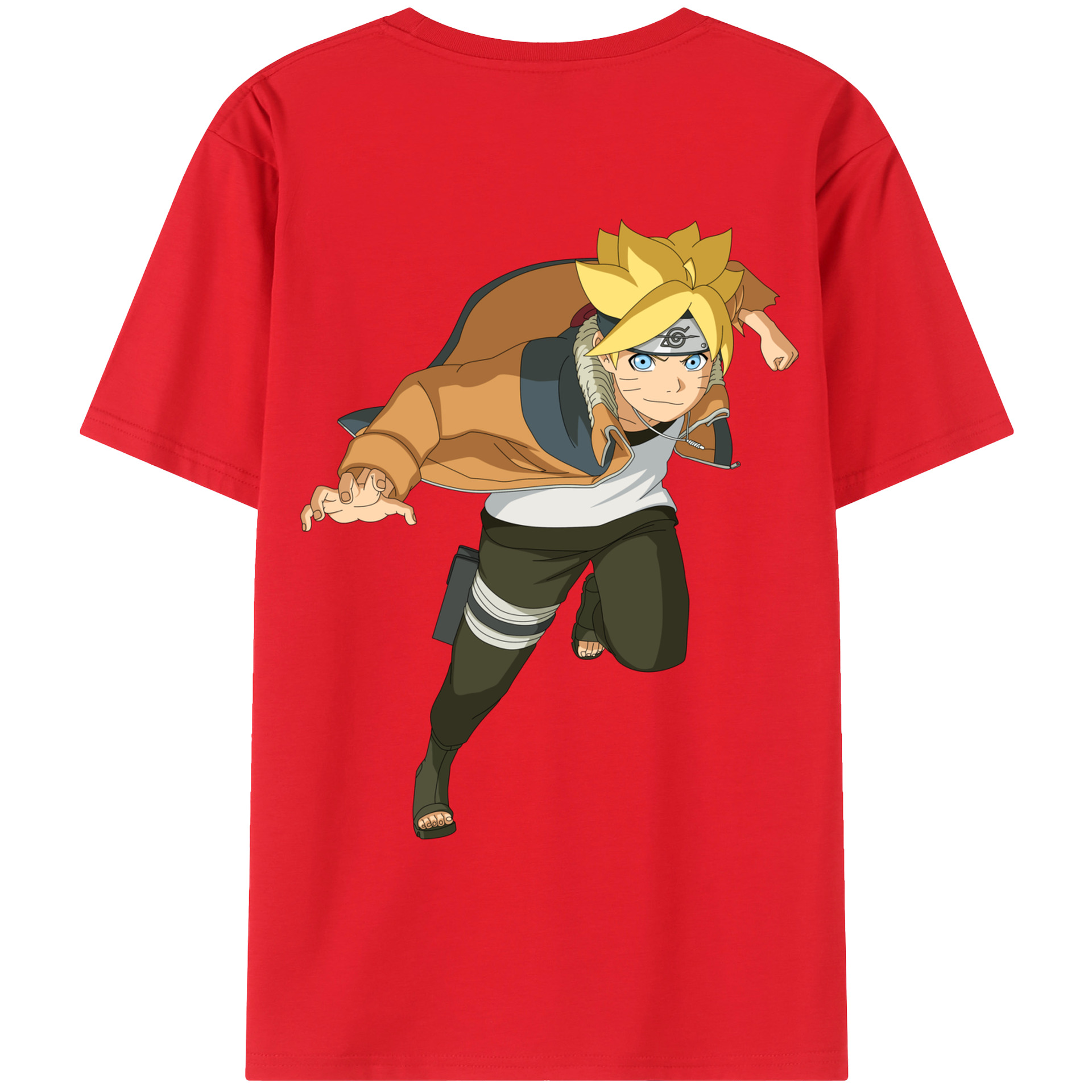 （画像用） NARUTO -ナルト- うずまき ナルト Uzumaki Naruto 綿100％ メンズ半袖Tシャツ（バックプリント） 通気性
