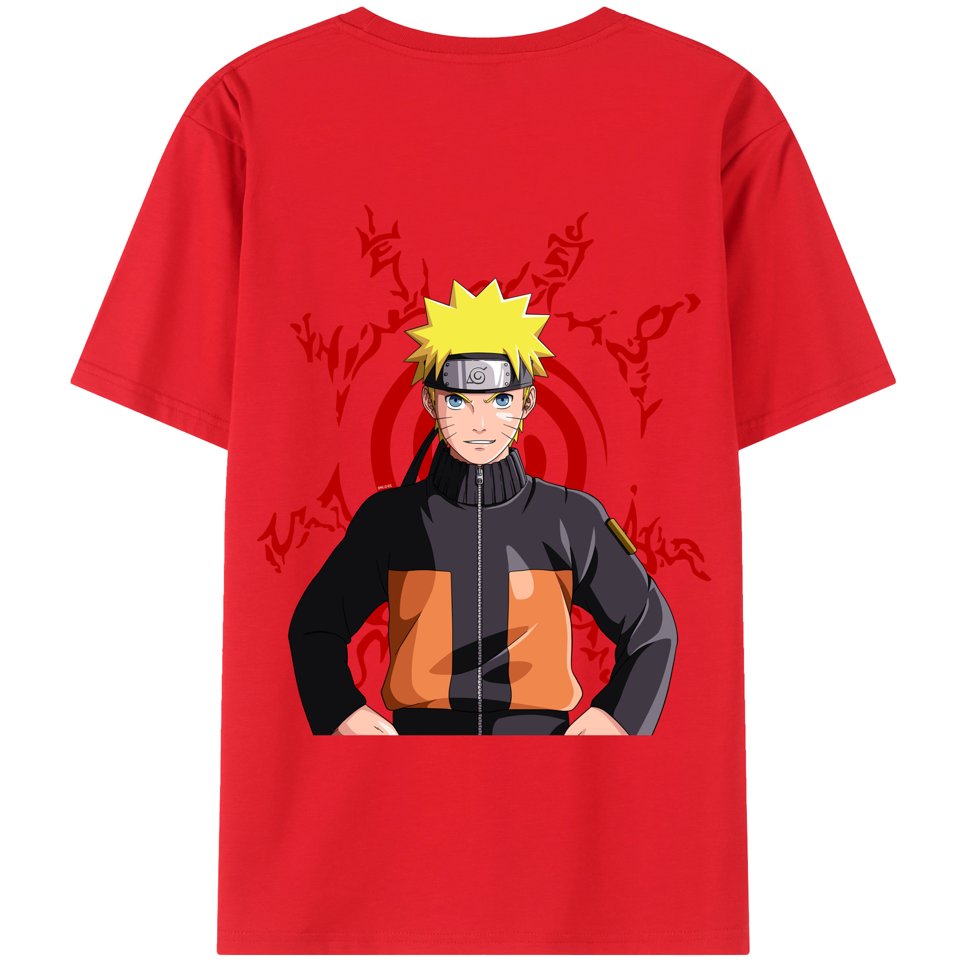 （画像用） NARUTO -ナルト- うずまき ナルト Uzumaki Naruto 綿100％ メンズ半袖Tシャツ（バックプリント） 通気性