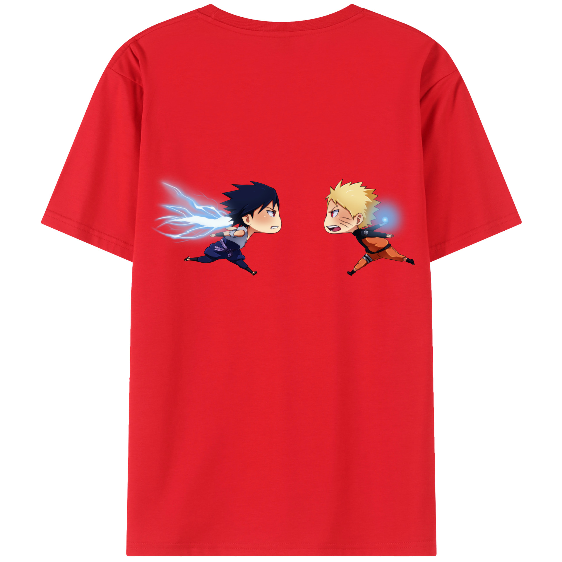 （画像用） NARUTO -ナルト- うずまき ナルト Uzumaki Naruto 綿100％ メンズ半袖Tシャツ（バックプリント） 通気性