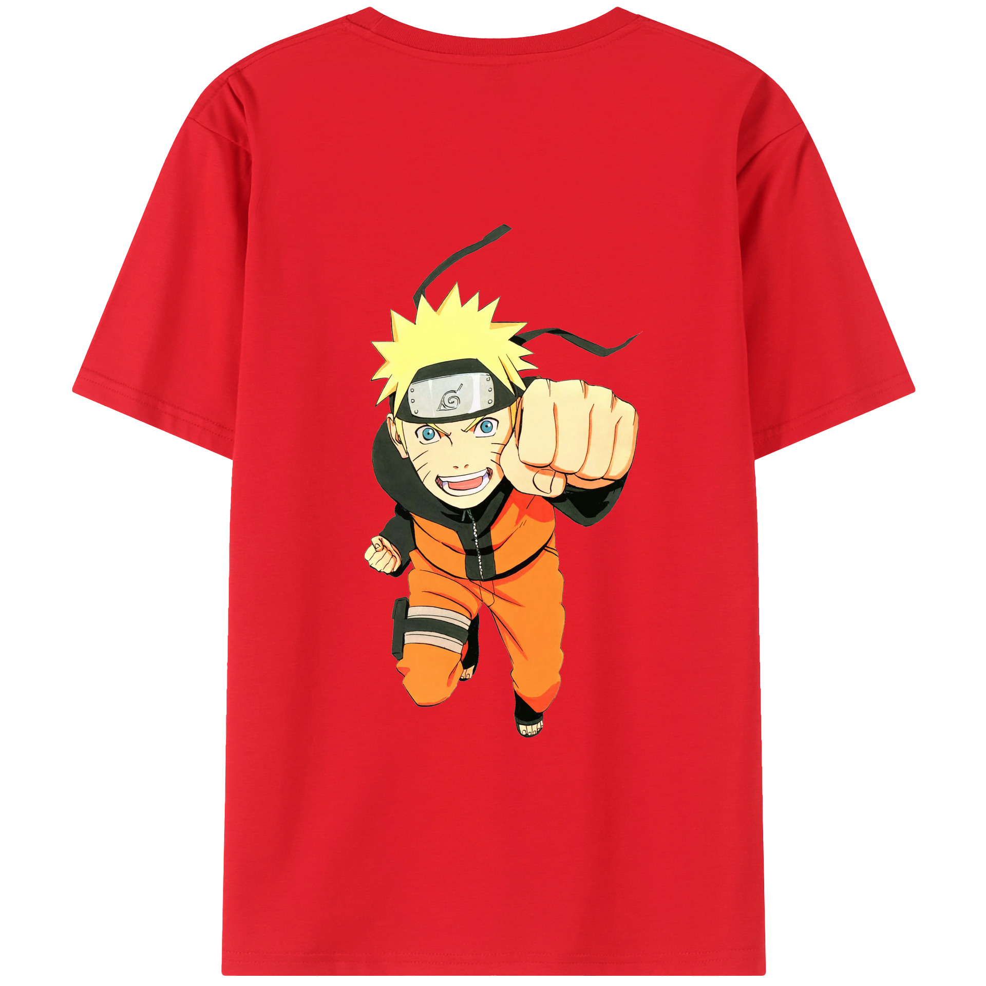 （画像用） NARUTO -ナルト- うずまき ナルト Uzumaki Naruto 綿100％ メンズ半袖Tシャツ（バックプリント） 通気性
