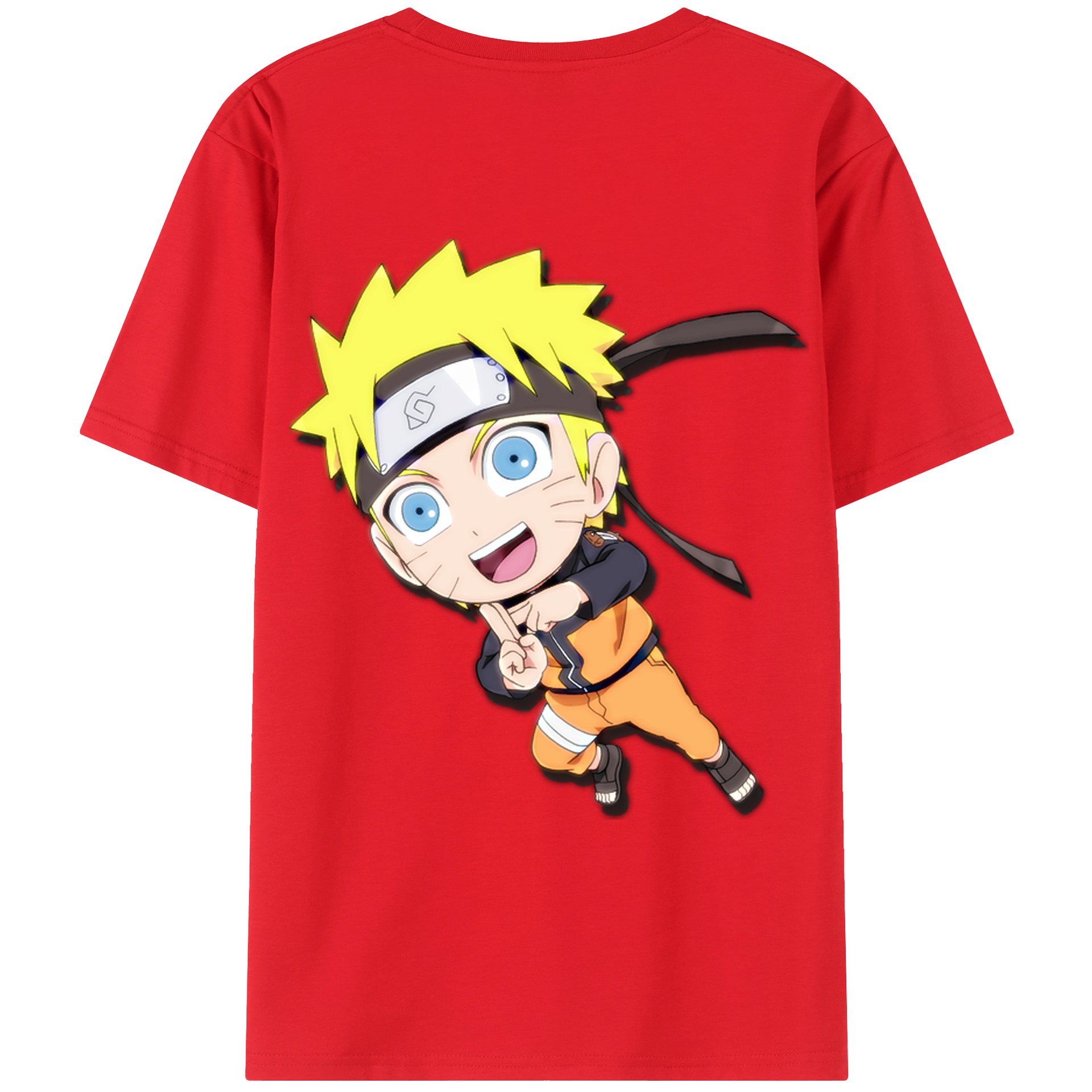 （画像用） NARUTO -ナルト- うずまき ナルト Uzumaki Naruto 綿100％ メンズ半袖Tシャツ（バックプリント） 通気性