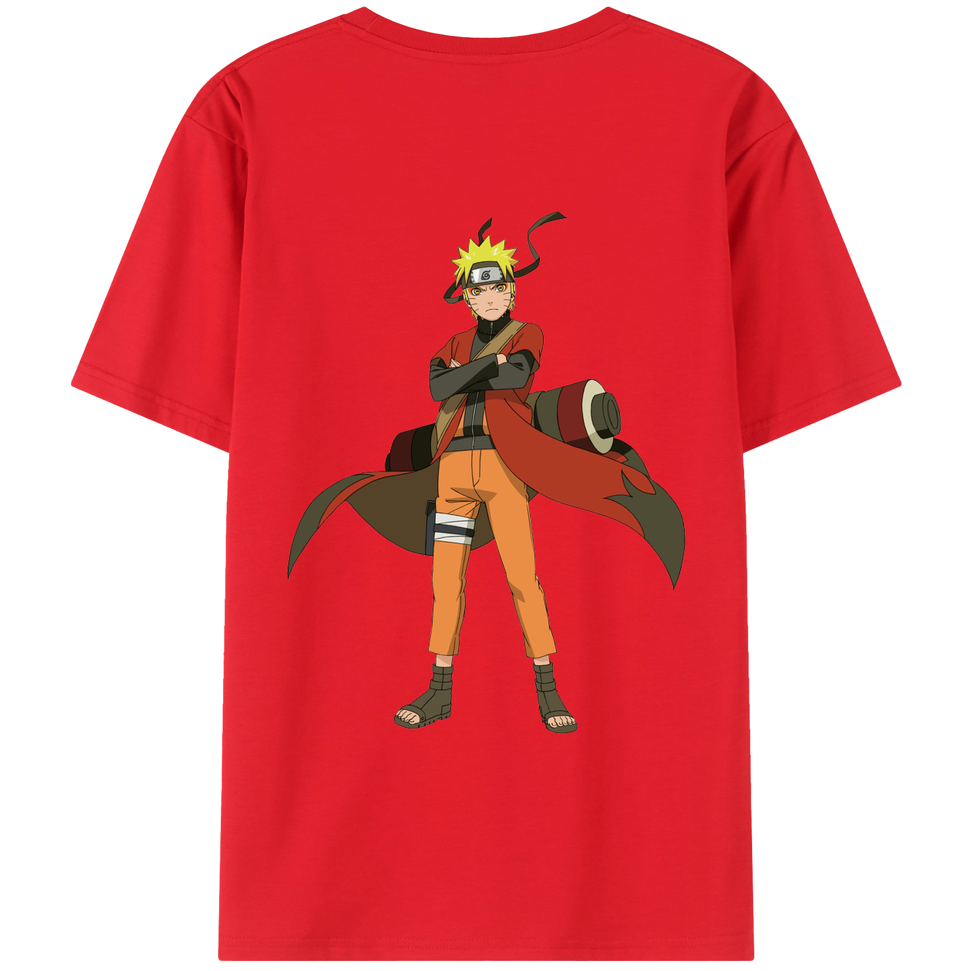 （画像用） NARUTO -ナルト- うずまき ナルト Uzumaki Naruto 綿100％ メンズ半袖Tシャツ（バックプリント） 通気性