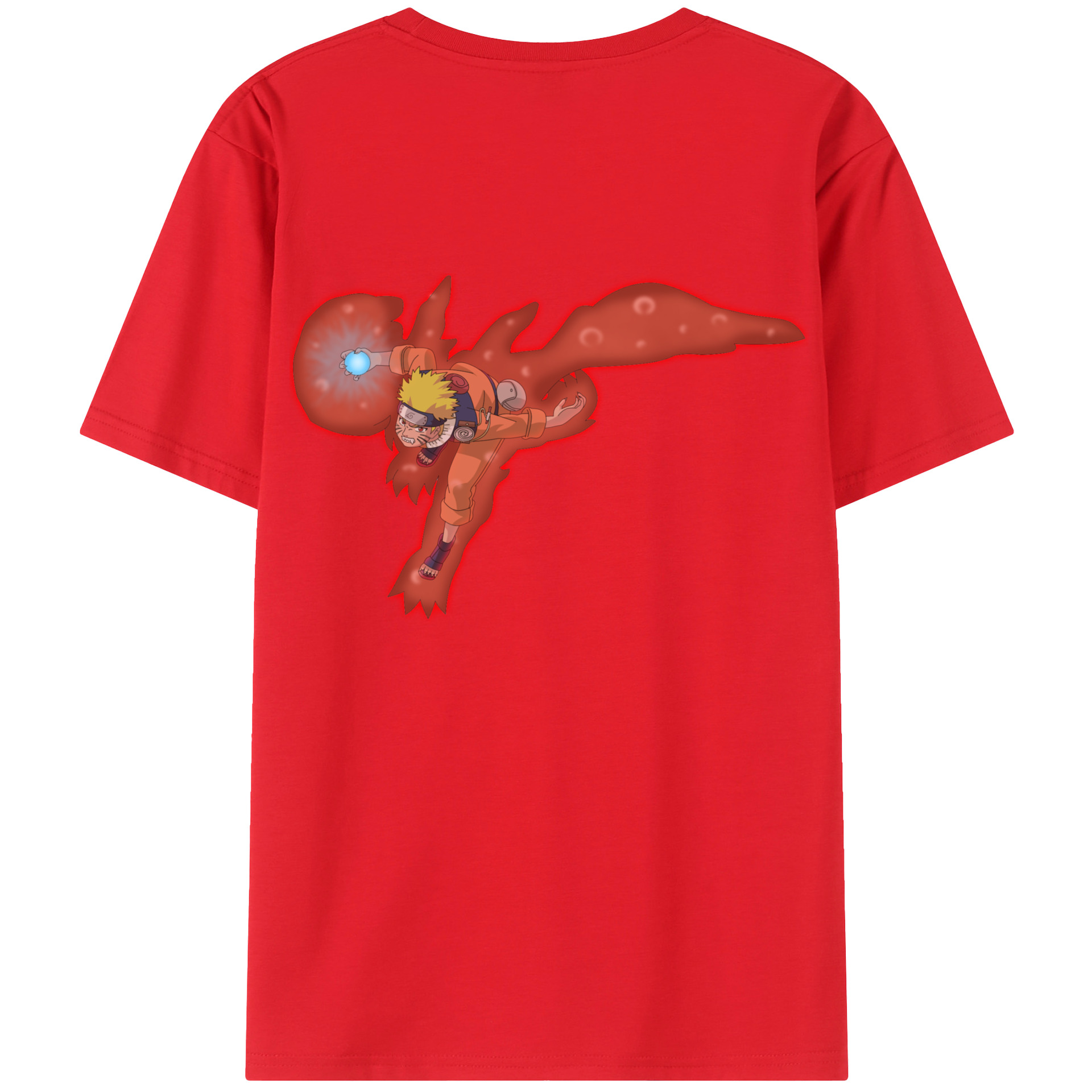 （画像用） NARUTO -ナルト- うずまき ナルト Uzumaki Naruto 綿100％ メンズ半袖Tシャツ（バックプリント） 通気性