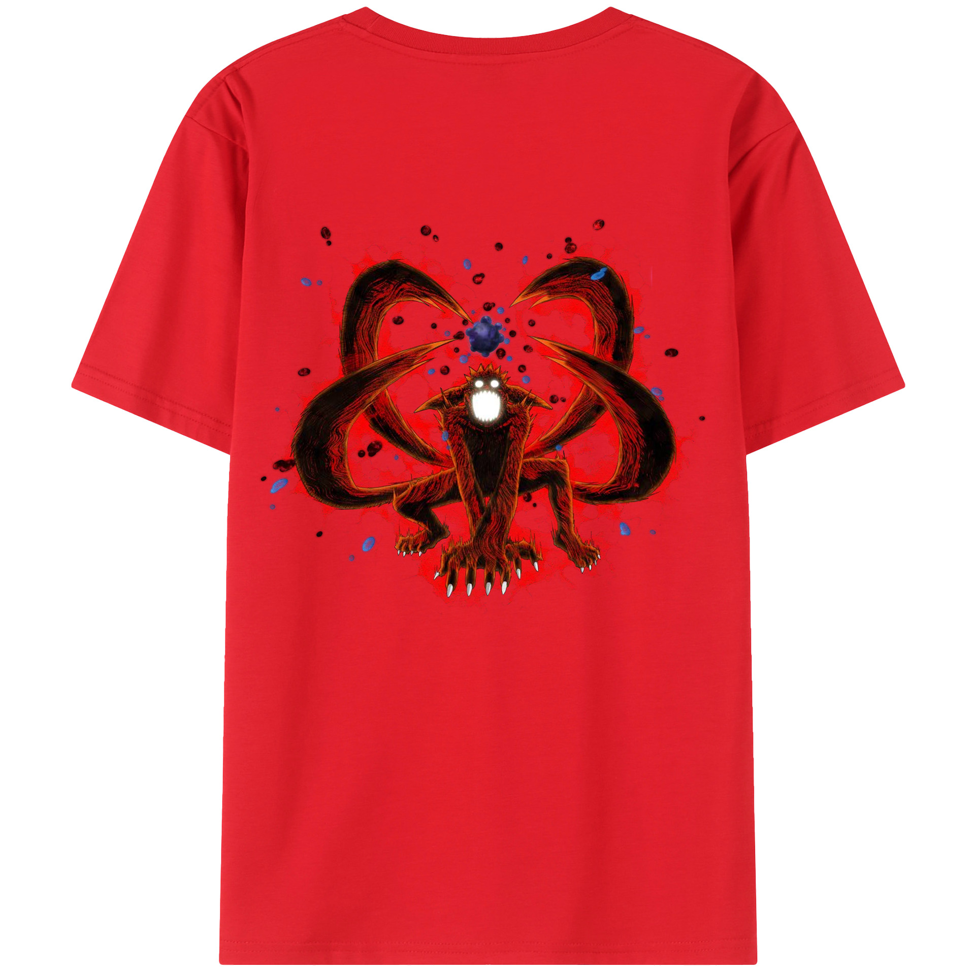 （画像用） NARUTO -ナルト- うずまき ナルト Uzumaki Naruto 綿100％ メンズ半袖Tシャツ（バックプリント） 通気性
