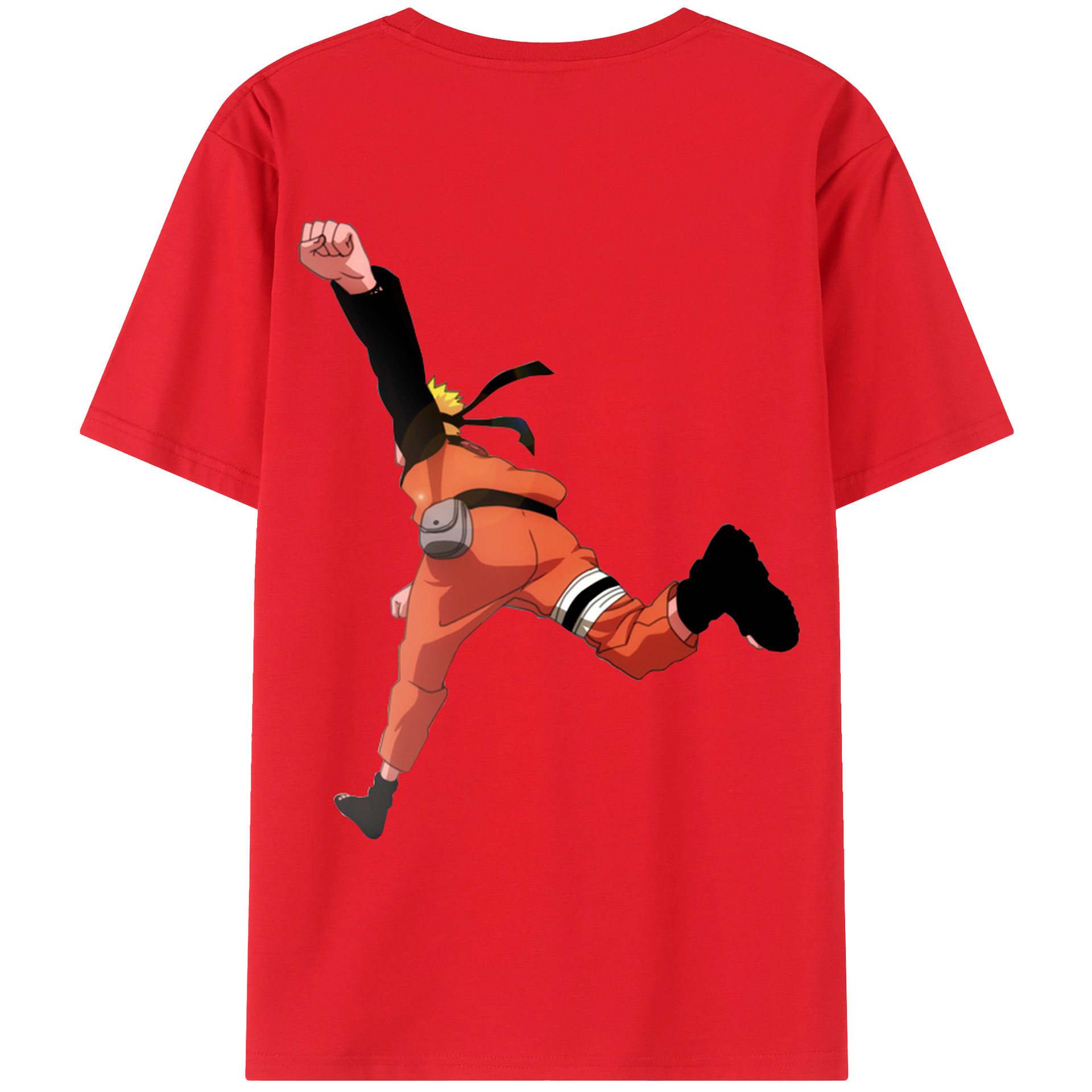 （画像用） NARUTO -ナルト- うずまき ナルト Uzumaki Naruto 綿100％ メンズ半袖Tシャツ（バックプリント） 通気性