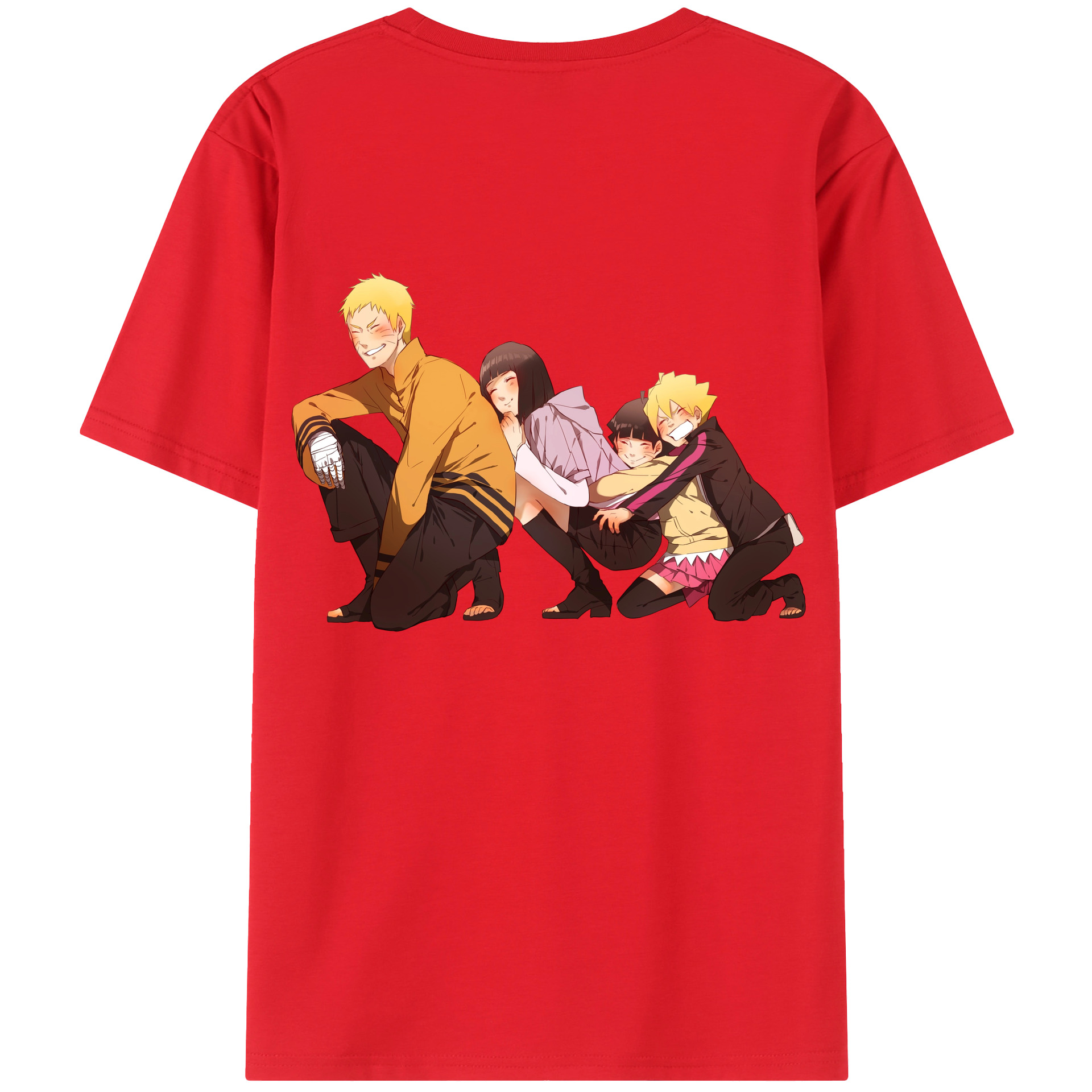 （画像用） NARUTO -ナルト- うずまき ナルト Uzumaki Naruto 綿100％ メンズ半袖Tシャツ（バックプリント） 通気性