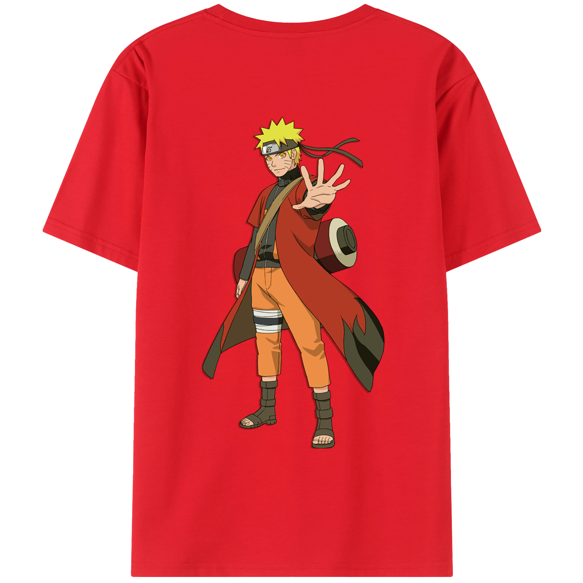 （画像用） NARUTO -ナルト- うずまき ナルト Uzumaki Naruto 綿100％ メンズ半袖Tシャツ（バックプリント） 通気性